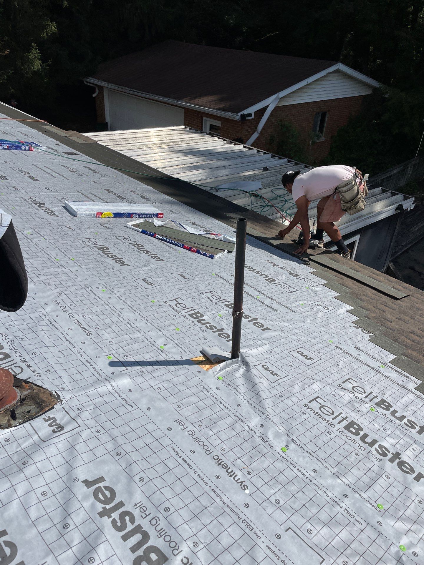 Residential Roofing Installation using GAF TImberline HDZ Hickory by Rainstoppers Roofing