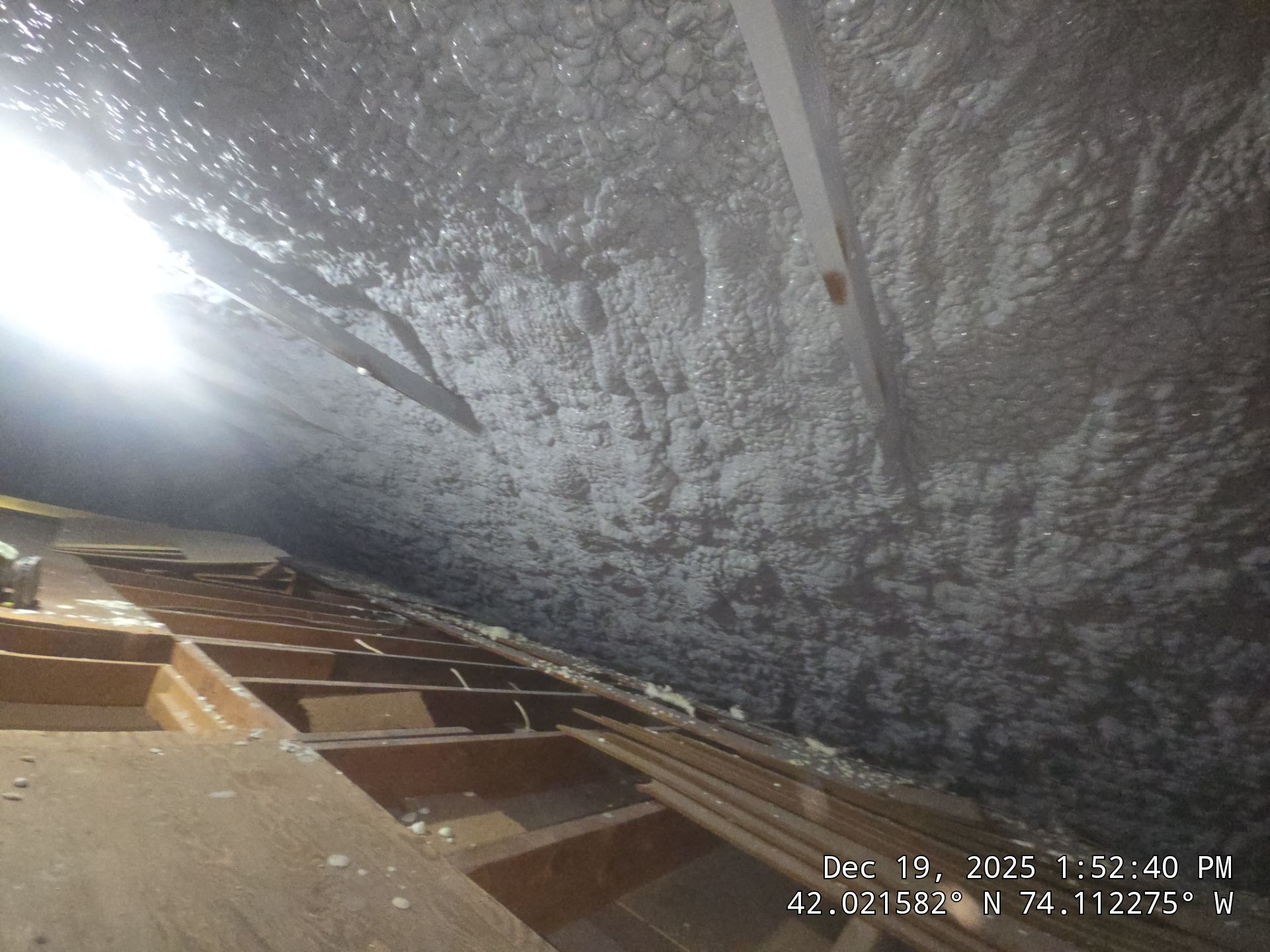 Attic Insulation using open cell spray foam by NYS Foam & Energy