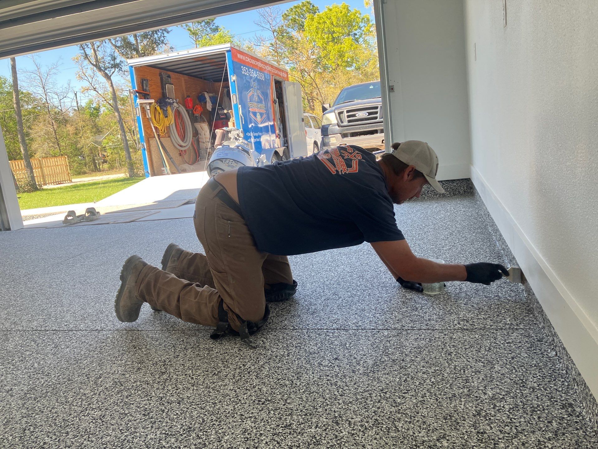 Garage in Domino by Cross Creek Concrete Coatings