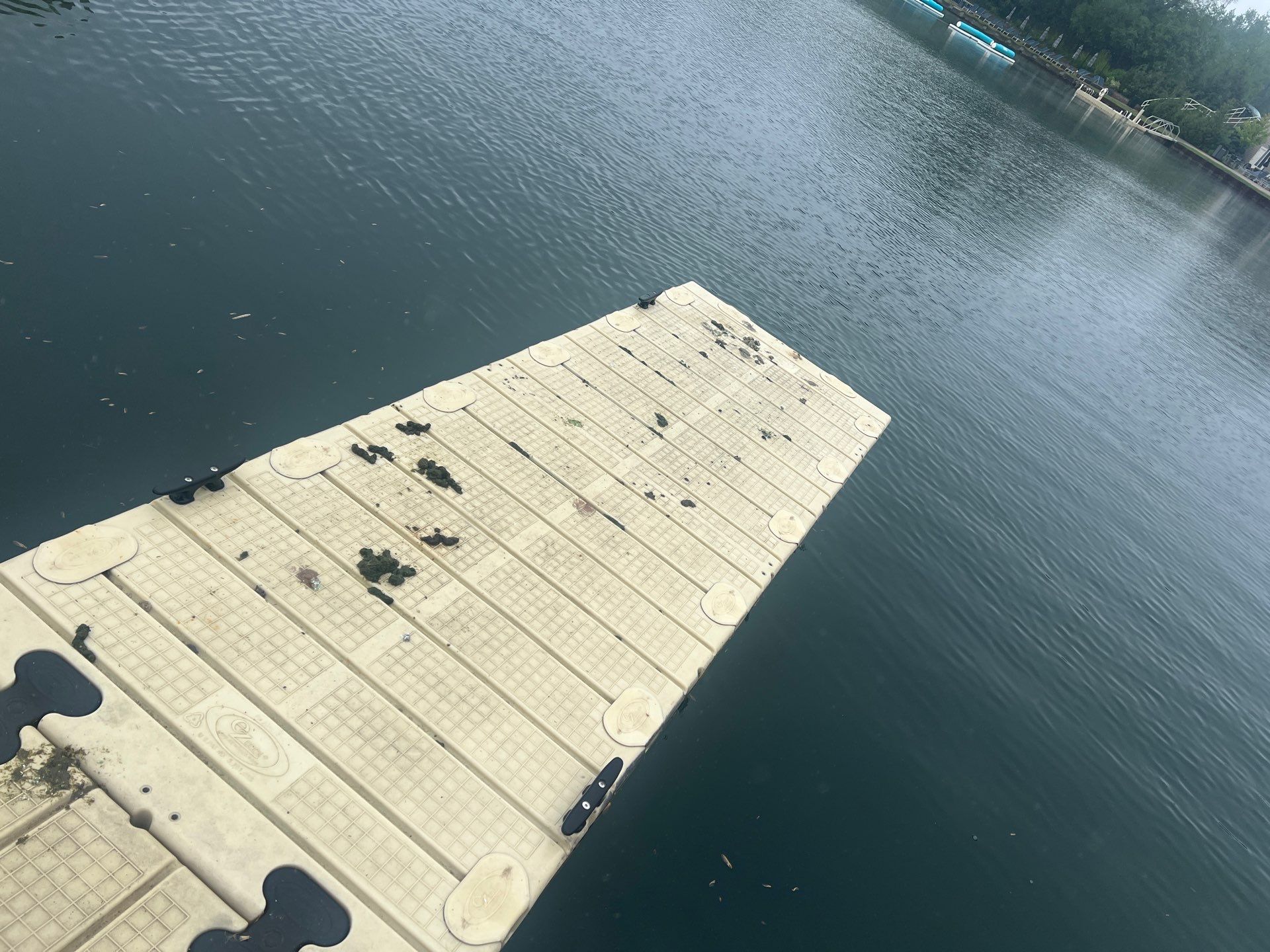 Power washing of floating dock by Northern Power Washing LLC.