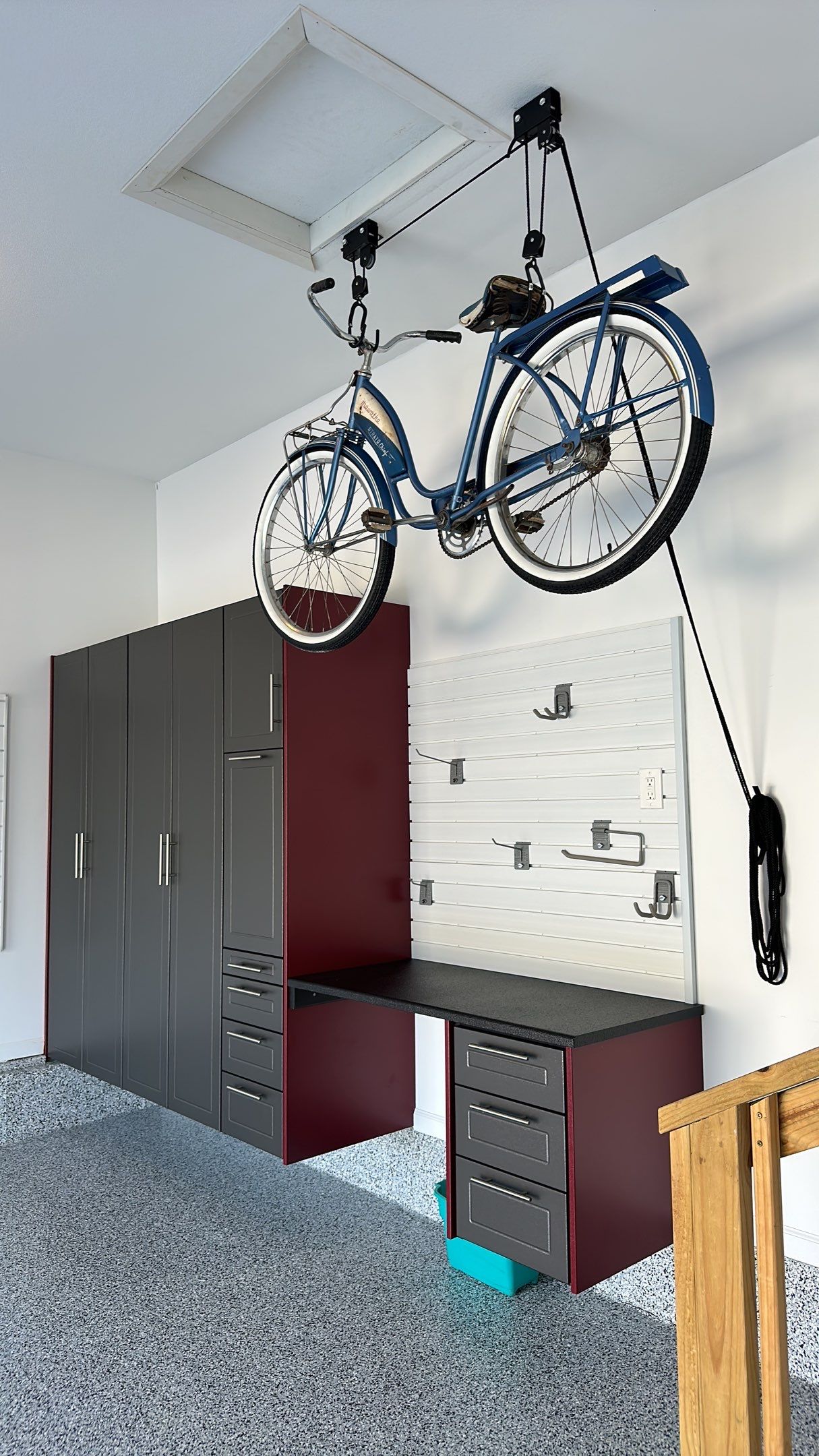 Sandy S. transformed her garage with a Banner Garage Floor and a cabinets by Banner Garage