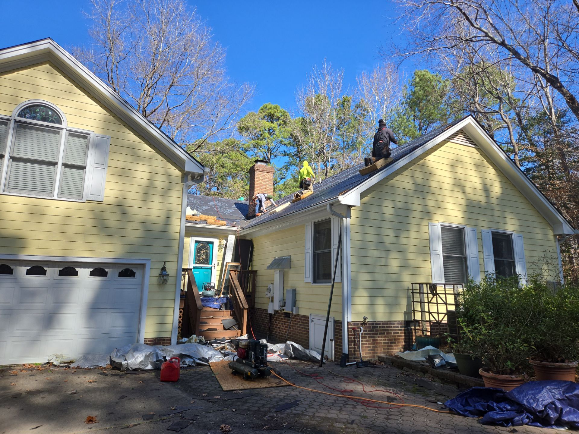 Residential Roof and Skylight Replacement in Wake Forest, North Carolina by Five Oaks Roofing Plus
