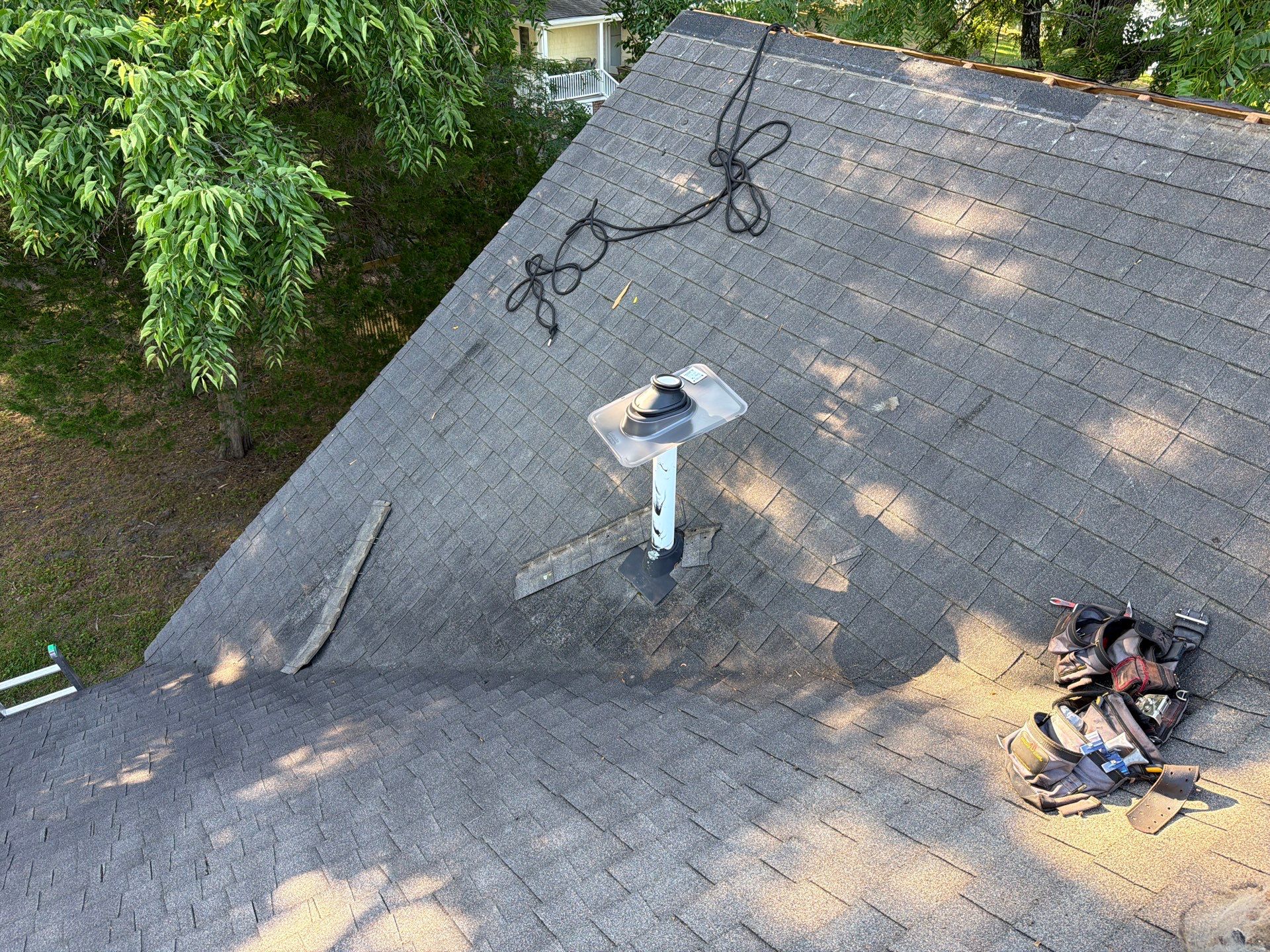 Complete Asphalt Shingle Roof Replacement and Sheathing Repair in Deltaville by Cade Construction