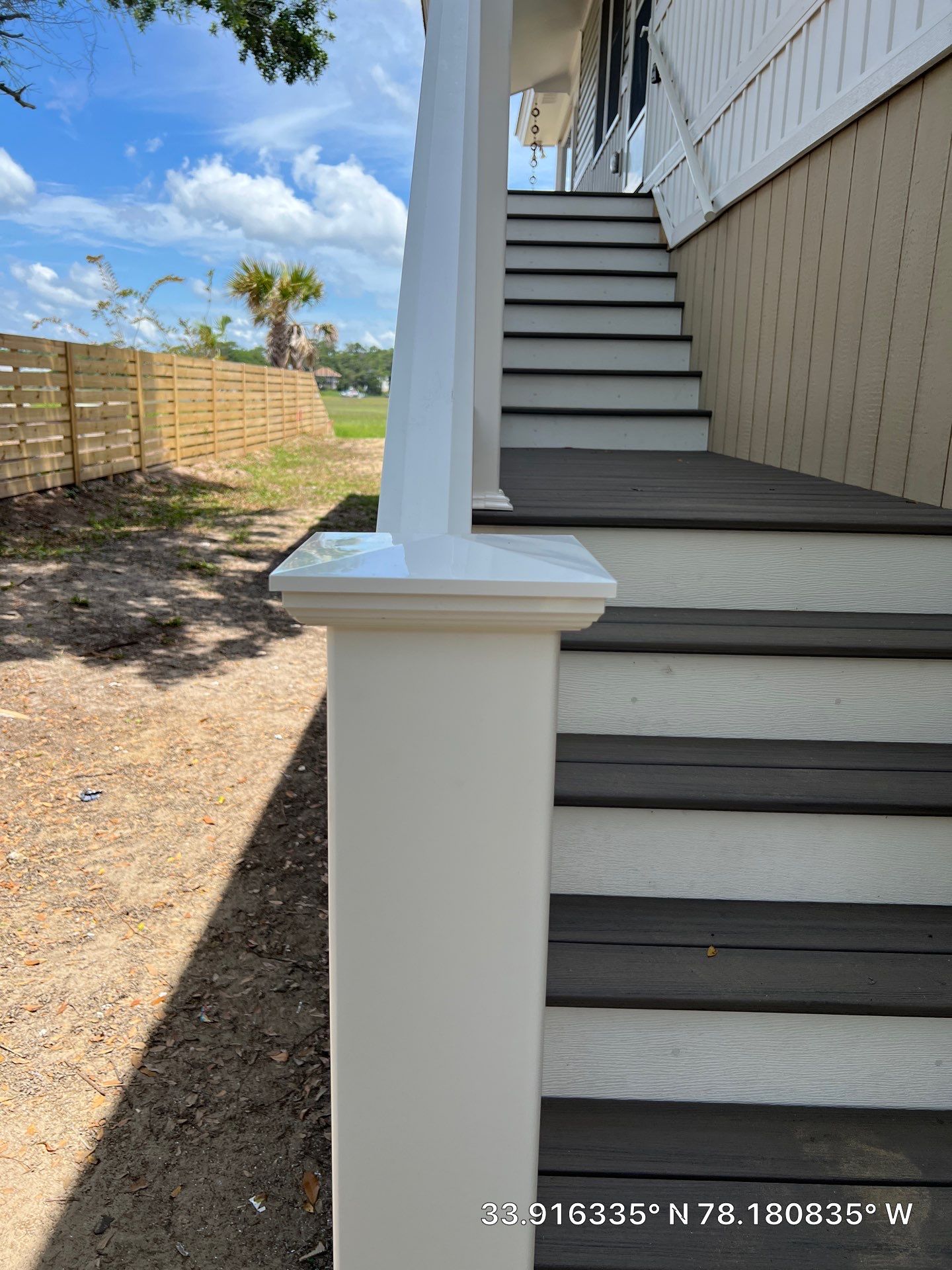 Exterior Stair Repair and Sidewalk Installation in Oak Island, NC by RGR Construction and Roofing, LLC