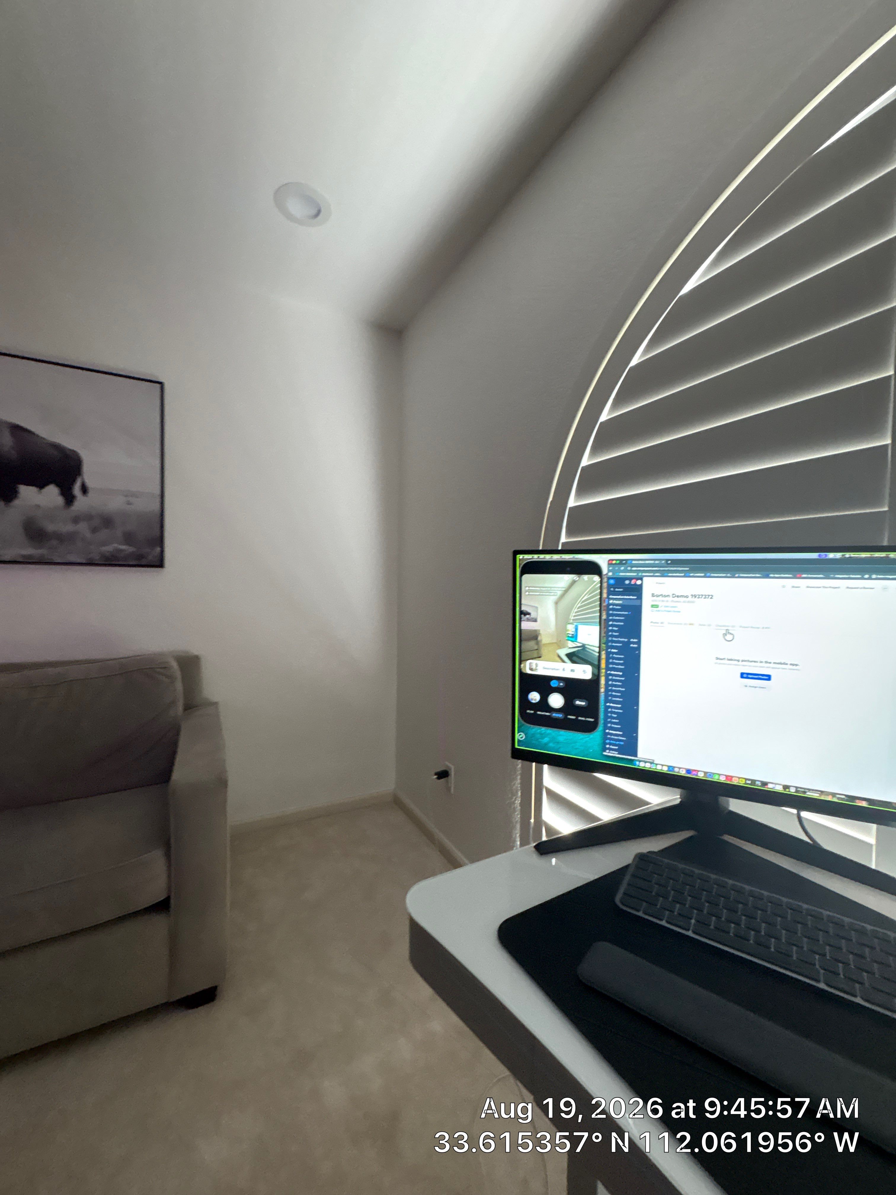 Phoenix Home Office Renovation with Arched Plantation Shutters by CompanyCam Sales Demo