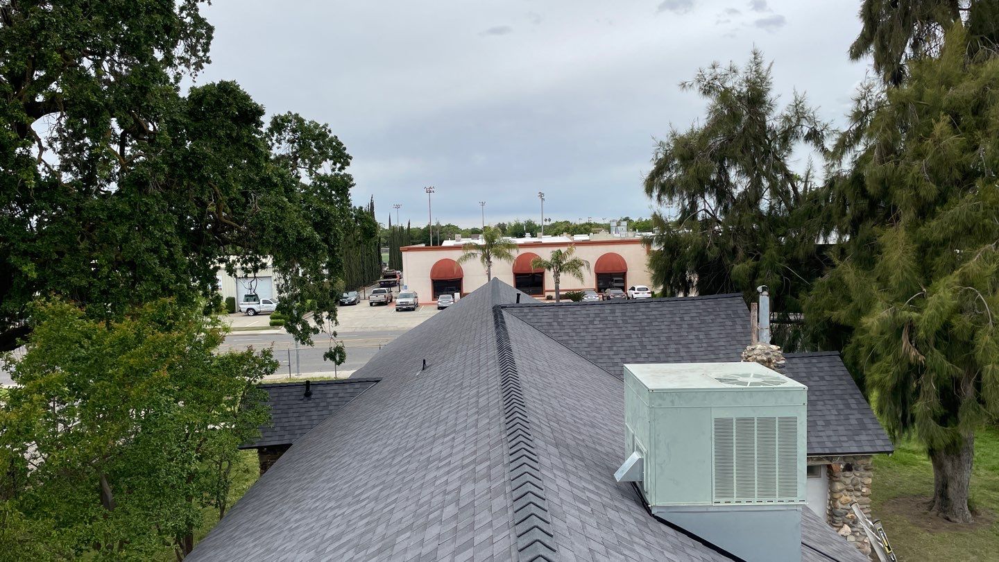Certainteed Landmark Solaris shingle job at Merced Fairgrounds by Straight Edge Roofing Inc