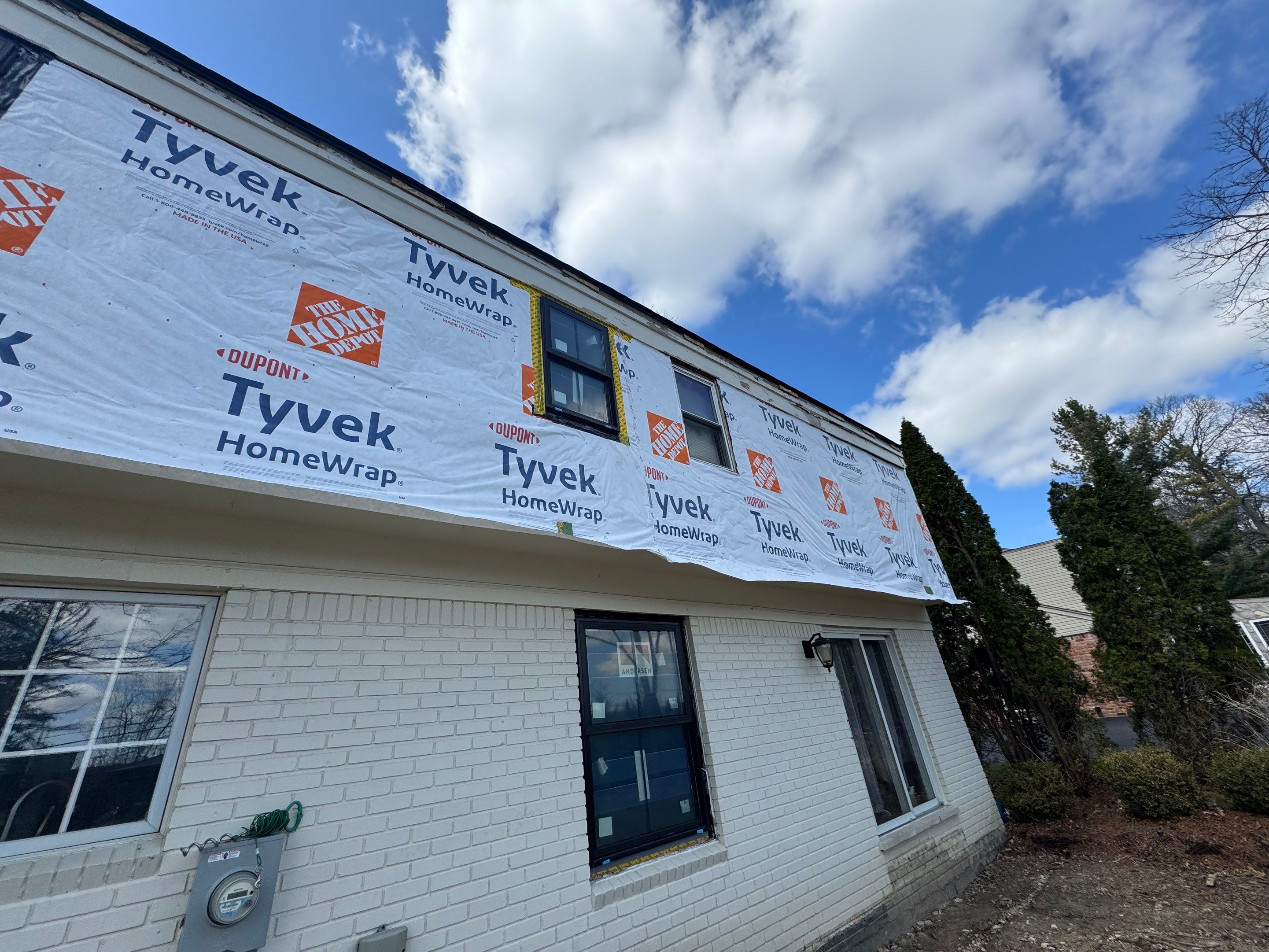 Siding Replacement using Hardie Plank S8 1/4"  Arctic White by 180 Contractors