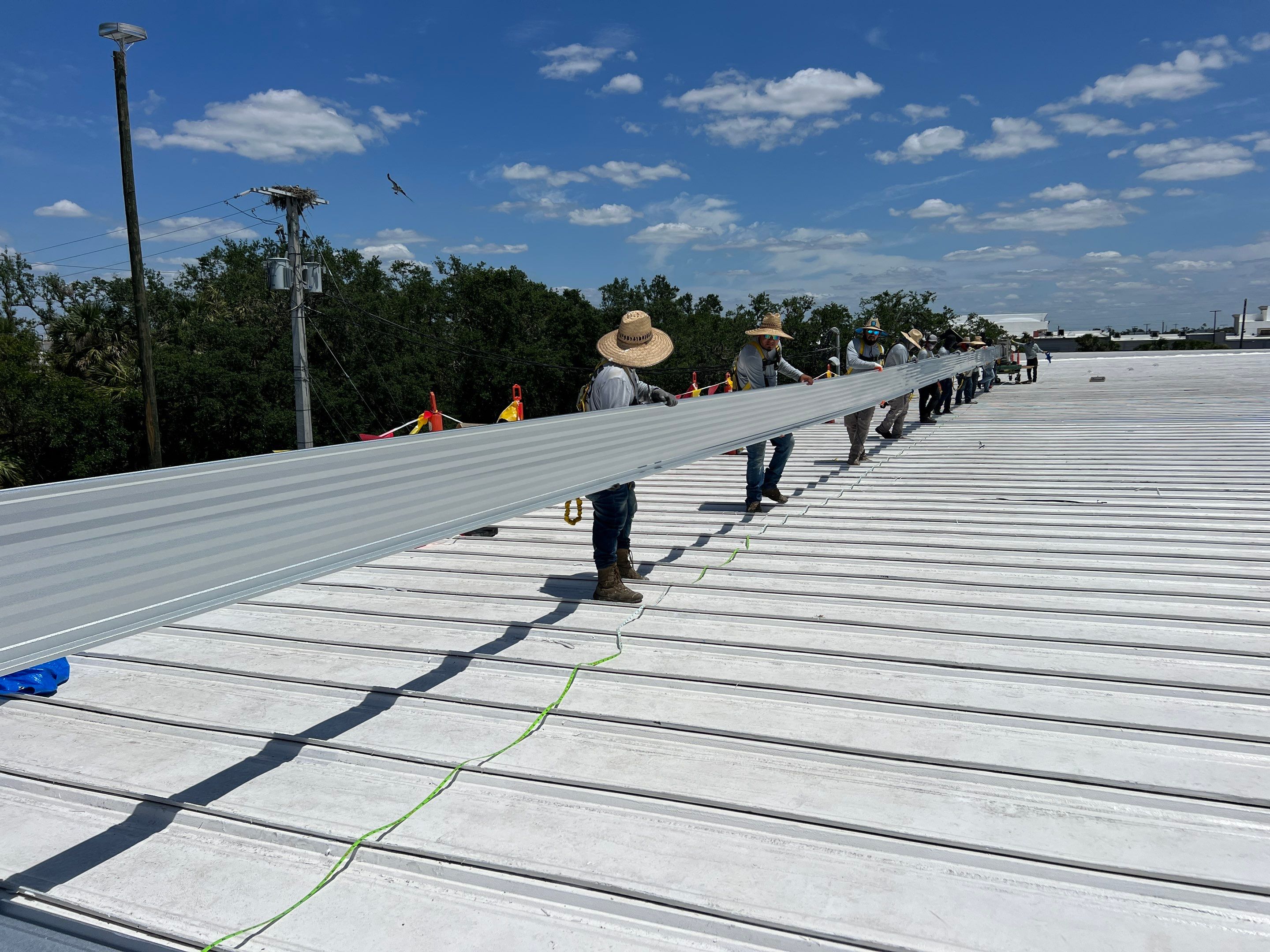 Commercial Metal Roof Replacement at Shopping Plaza in Port Charlotte by CES Roofing