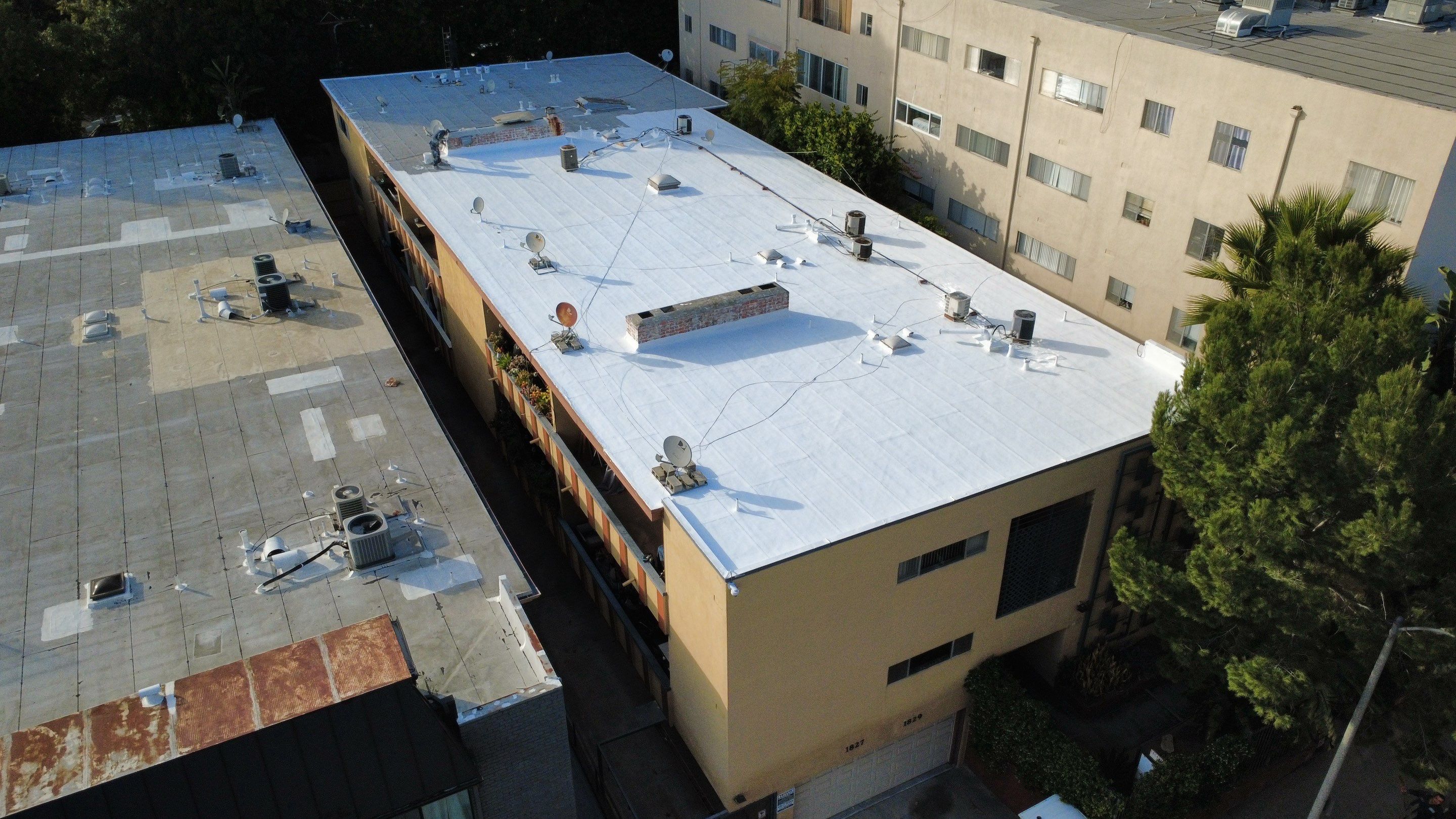 Silicone Coating- Apartment Building in West Hollywood by Hull Brothers Roofing