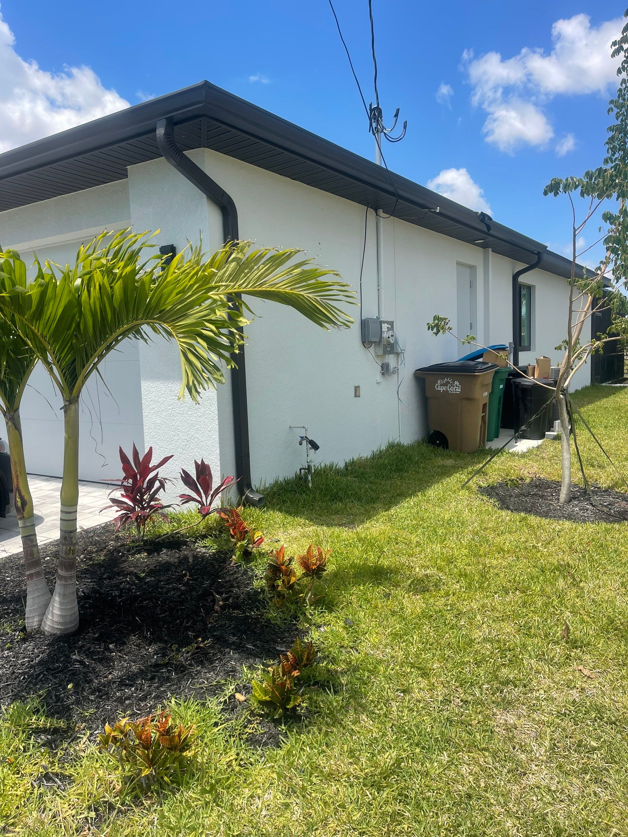 Bronze Aluminum Seamless Gutters Installed in Cape Coral FL by Gutter Professors