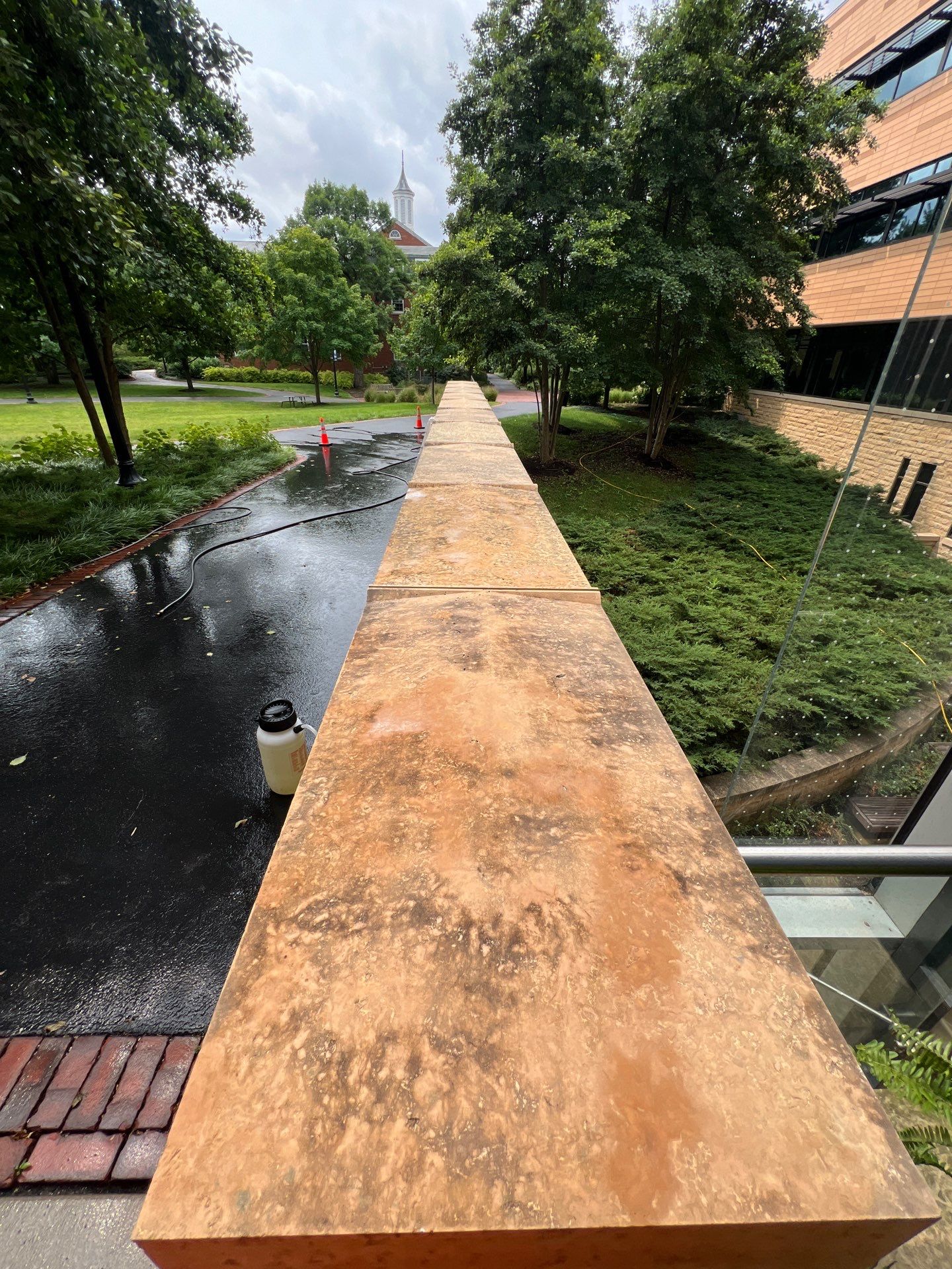 natural stone using Algaecide, soft wash soap by Northern Power Washing LLC.