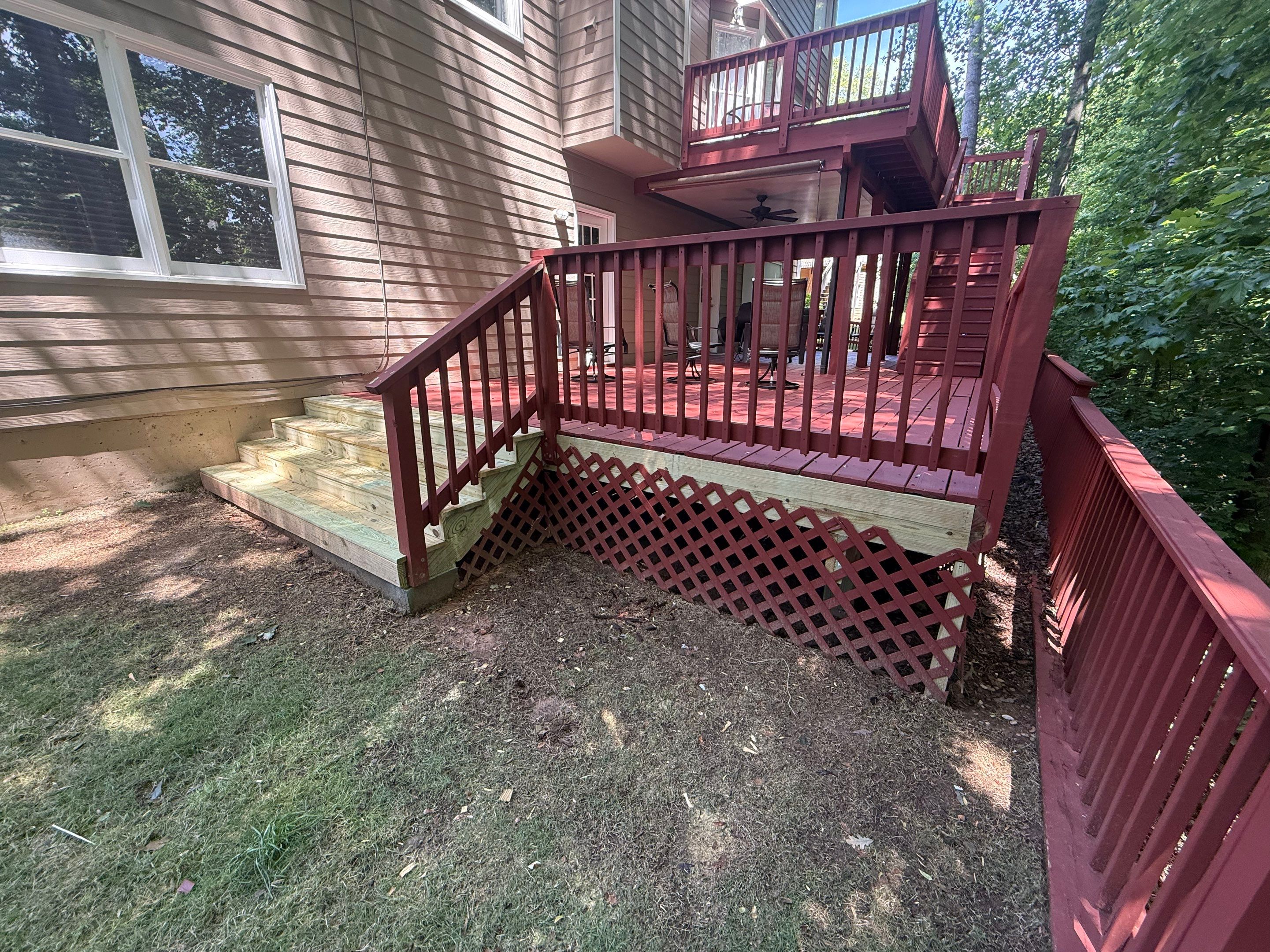 Wooden Deck Structural Repair and Staircase Replacement in Kennesaw by Swift Home Renovations