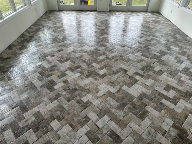 4 Seasons Room with Ditra Heated Floor using multi pattern Subway Tiles by Footprints Floors Morristown
