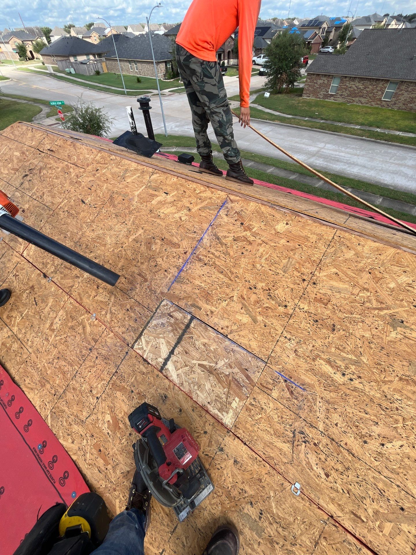 Reroof after Hurricane Beryl by Berry Good Roofing 