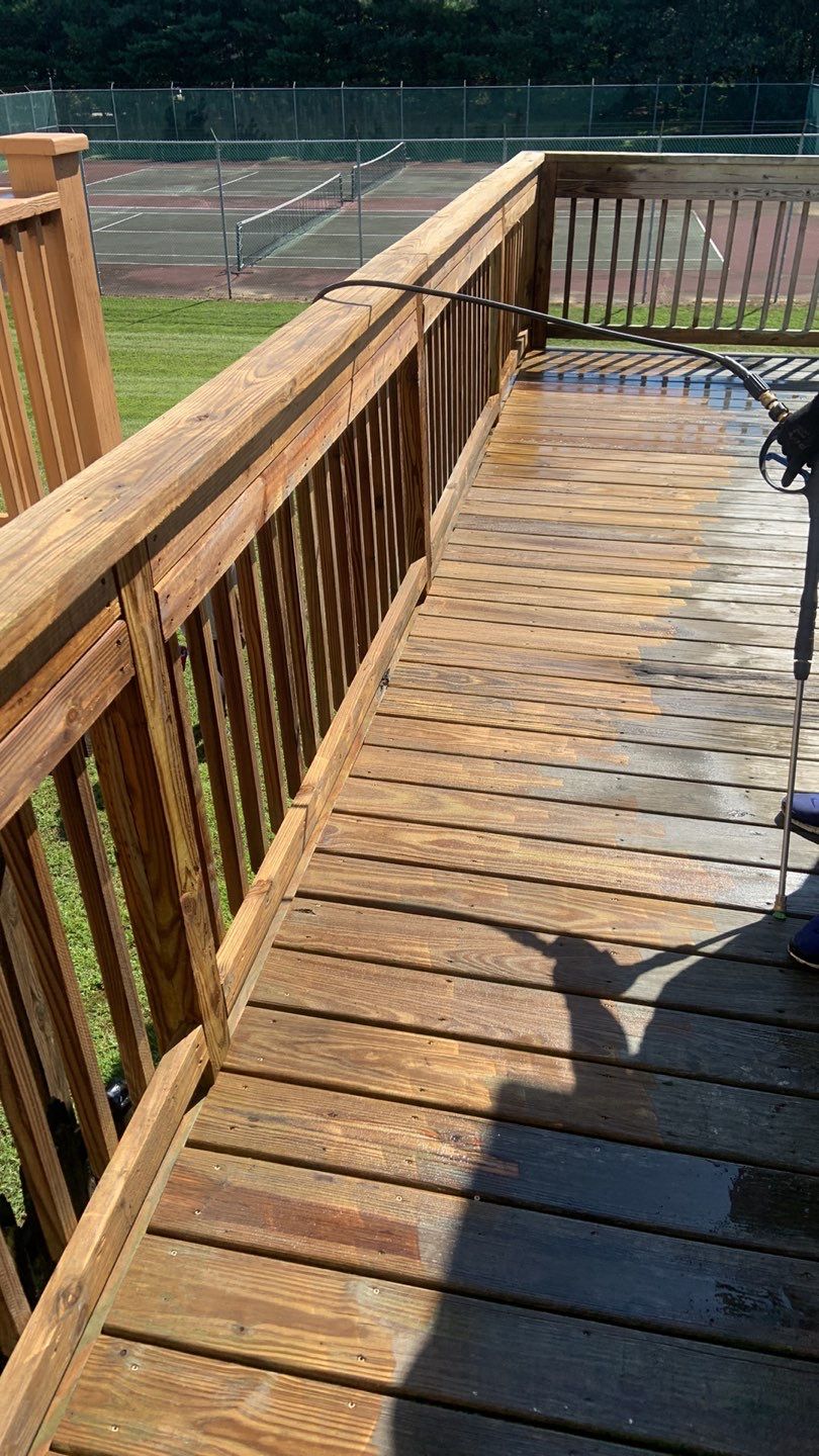 Deck Refinishing using Powerwasher by A1 NERDY HOMES LLC