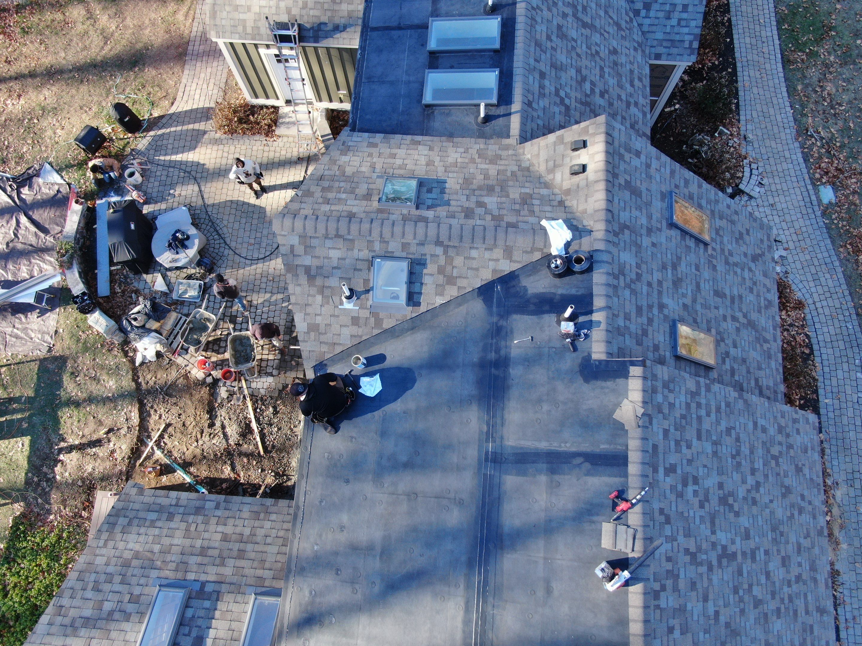 Complete House & Barn Roof with 13 Skylight Reflashing + EPDM Repairs by Mighty Dog Roofing of Greater Middlesex County