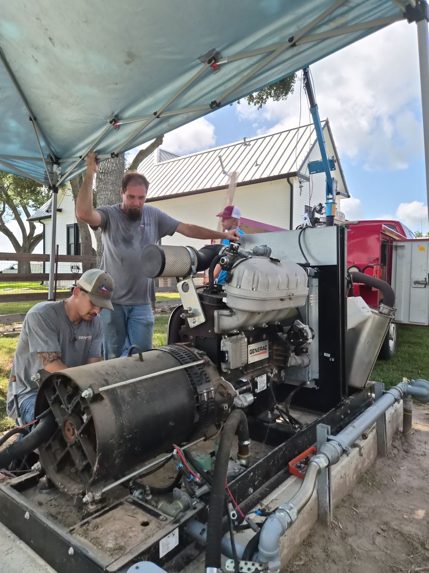 Generac Liquid-Cooled Generator Engine & Radiator Replacement in Brookshire, Texas by GenTex Elite Services