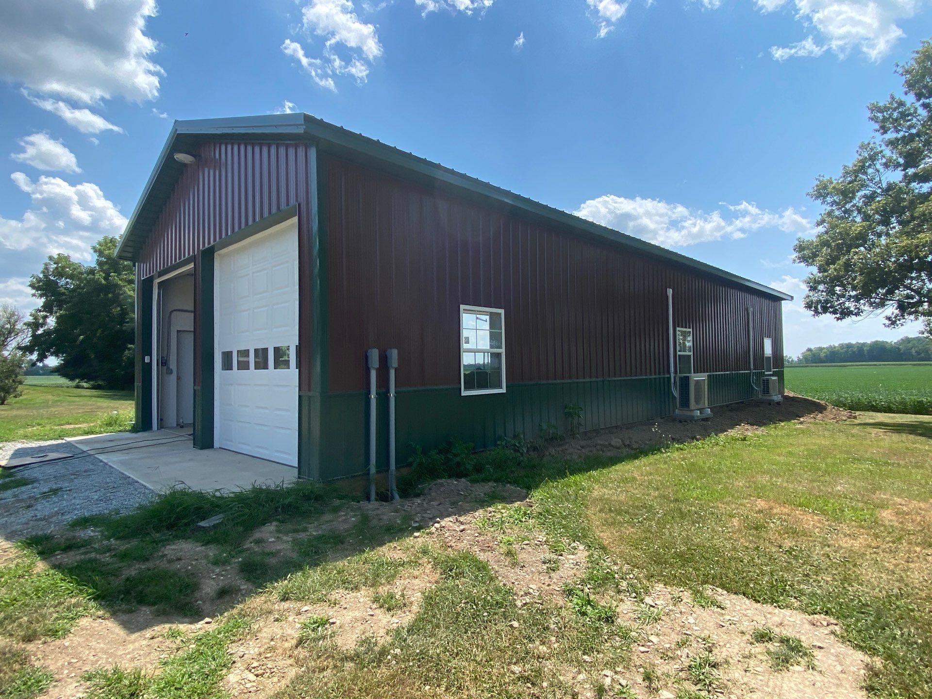 Multi-Bay Custom Pole Barn Construction in Arlington, Indiana by The Barn Builders 