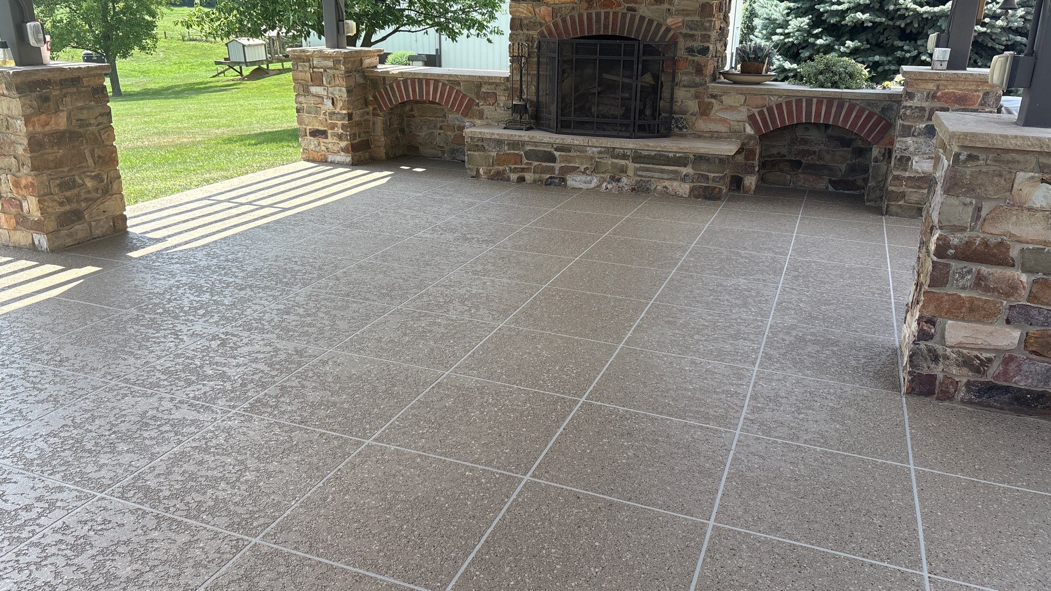 Custom Back Patio Resurface - Kearney, MO by Big Red Decorative Concrete, LLC