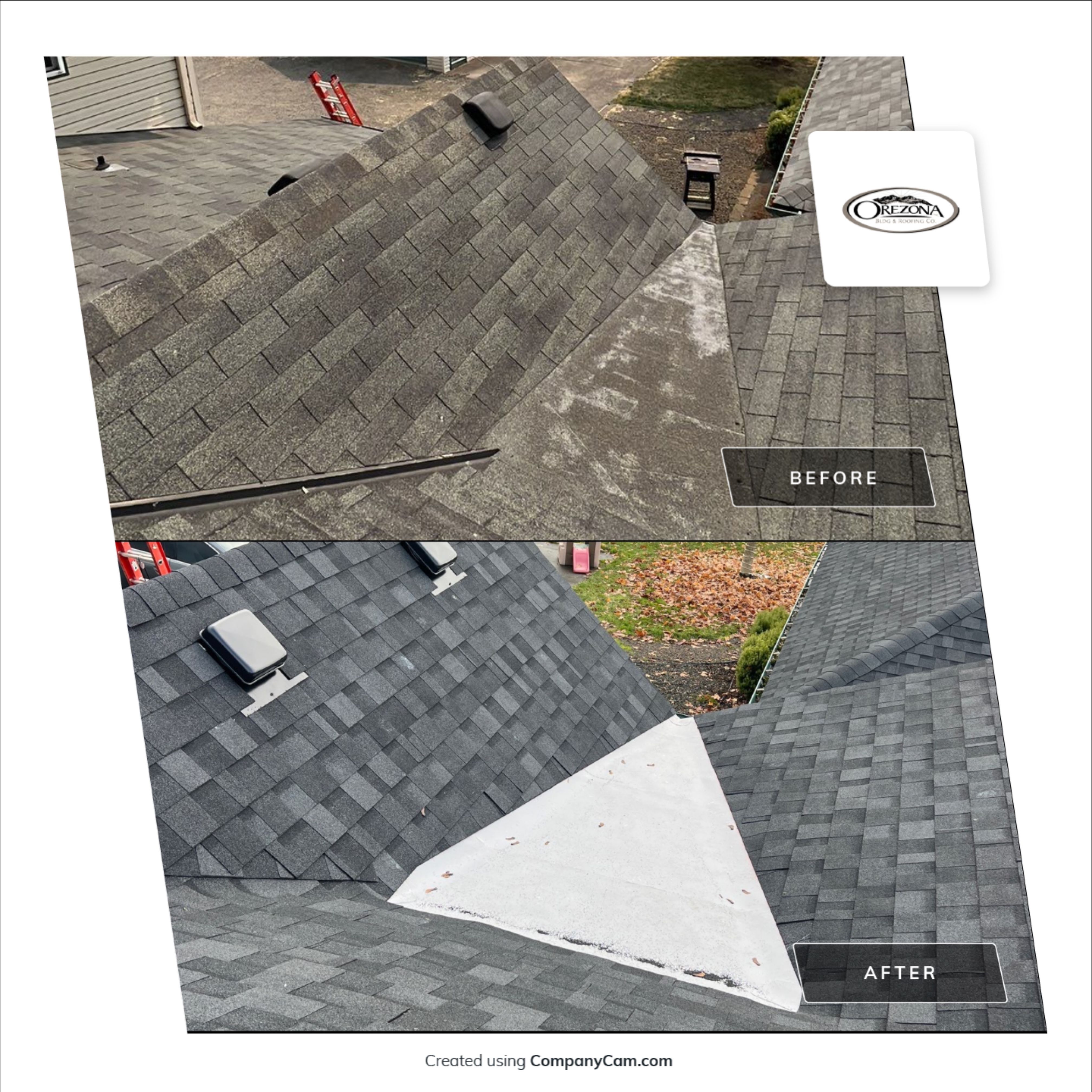 Residential Roofing Installation using IKO Dynasty (Color: Granite Black) by Orezona Building & Roofing Company, Inc.
