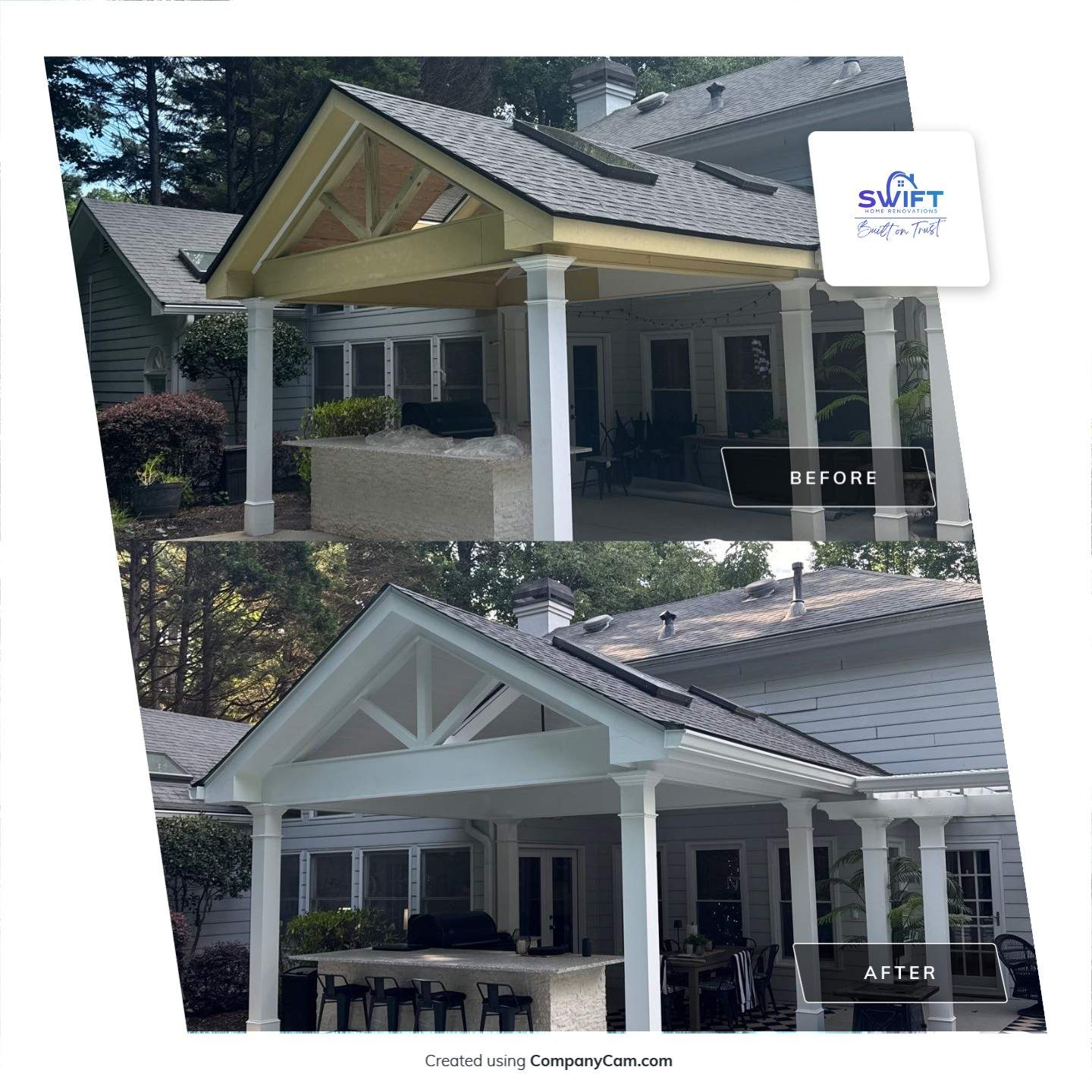 Marietta Poolside Pavilion with Custom Outdoor Kitchen and Pergola by Swift Home Renovations