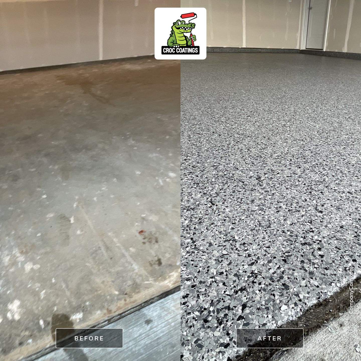 Garage Transformation using Nightfall by Croc Coatings, LLC