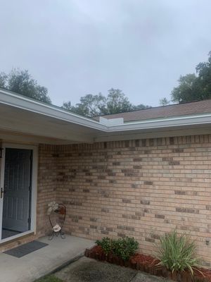 White Seamless Gutter Installation in Milton FL by Gutter Professors