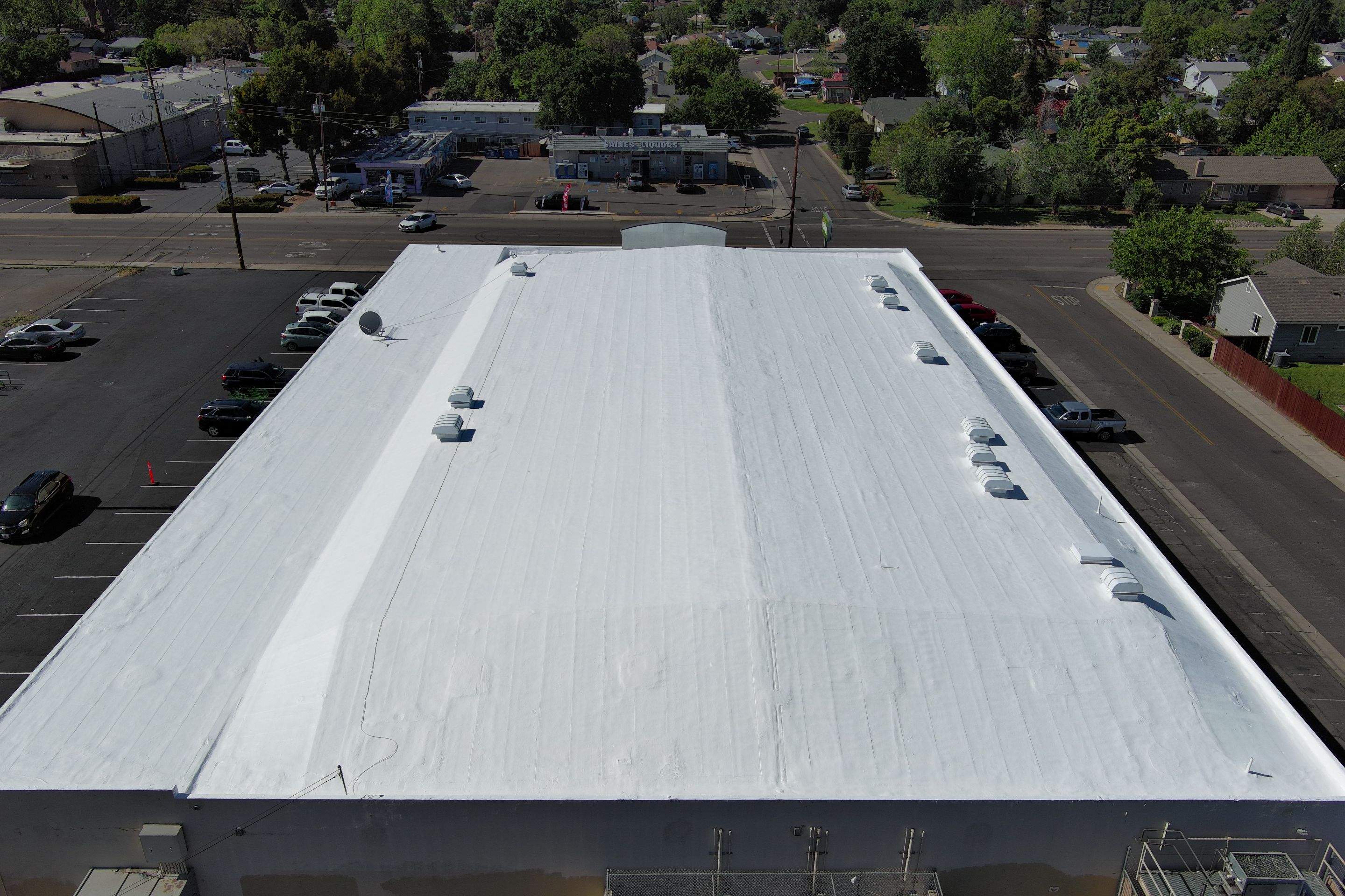 Foam Refurbish using Conklin Benchmark/PUMA XL coatings and spray foam by Straight Edge Roofing Inc