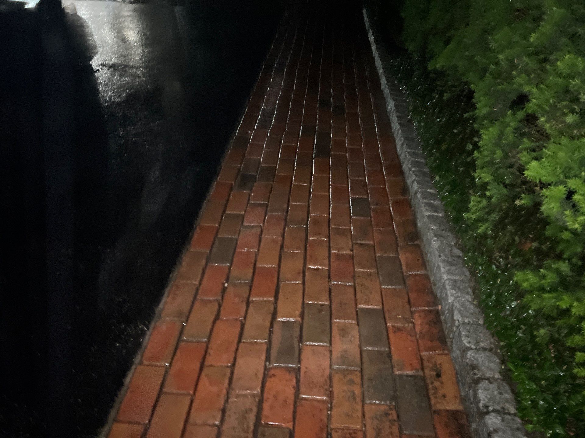 Brick paver clean, sand and seal.  using Algaecide, soft wash soap by Northern Power Washing LLC.