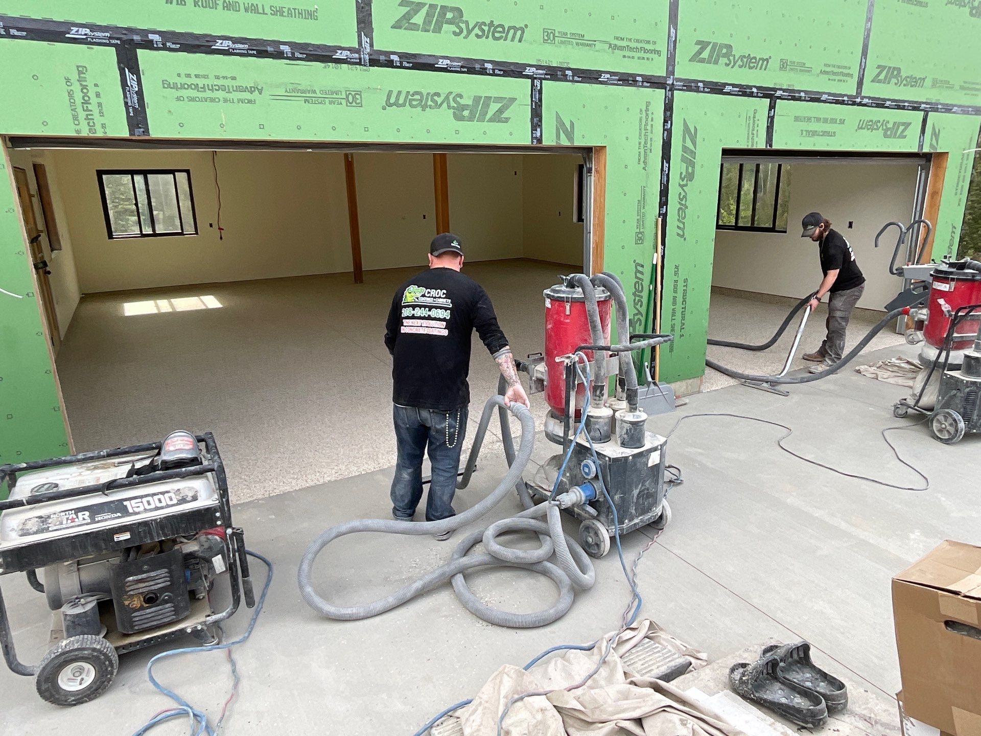 Garage Transformation using Driftwood by Croc Coatings, LLC