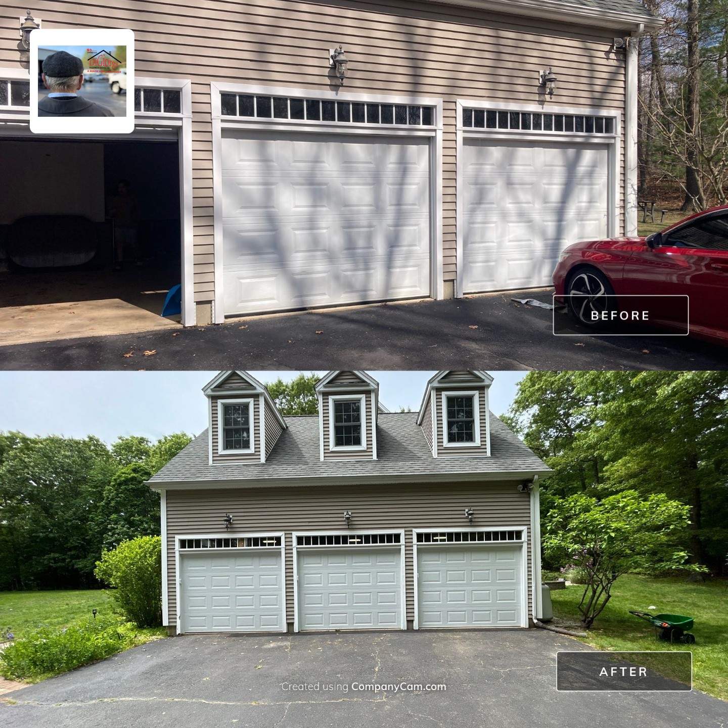 Garage Door Installation using Amarr Olympus Garage door by DiGiorgi Roofing and Siding Inc