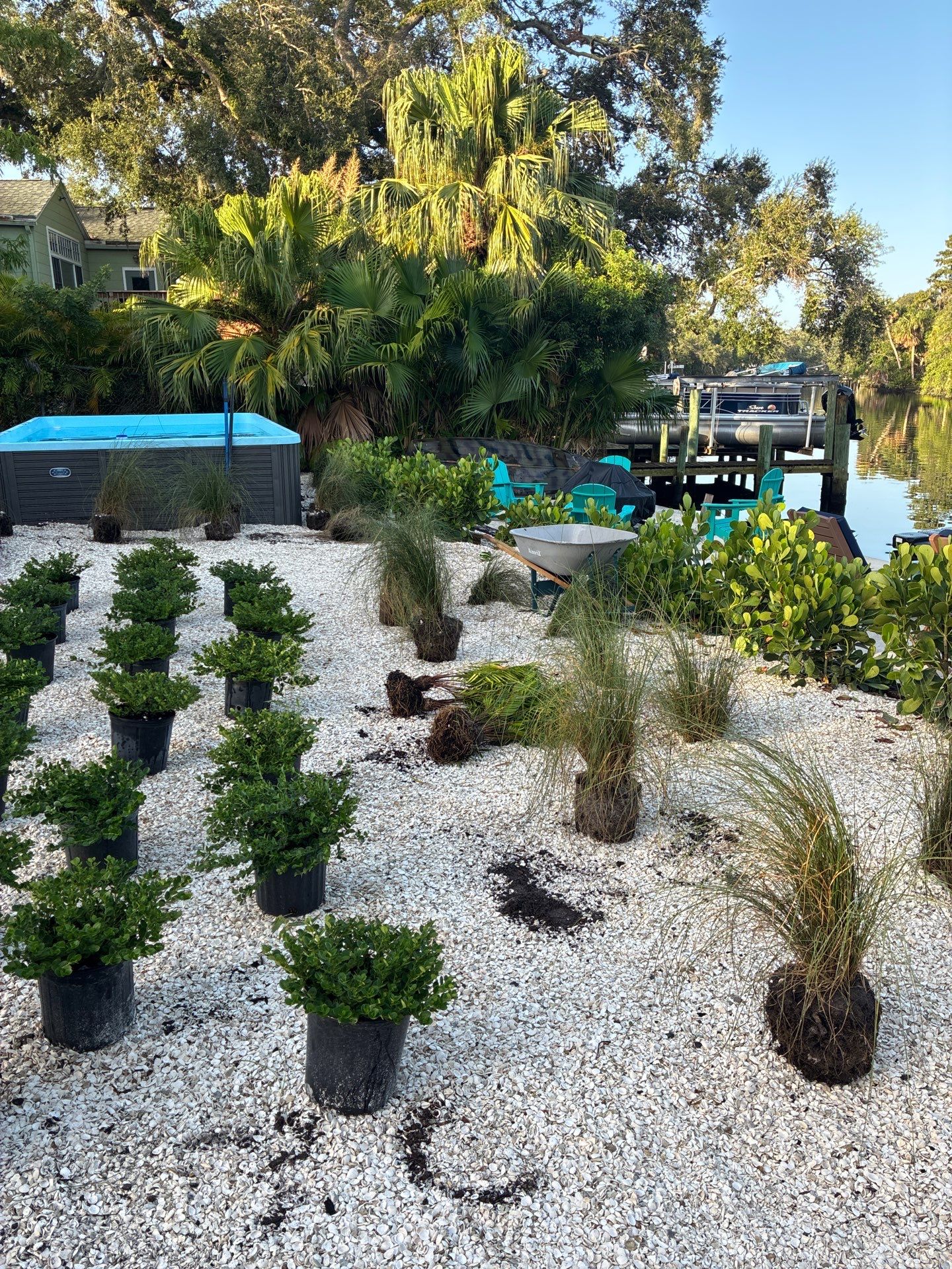 Grading back yard oasis by Level One Grading