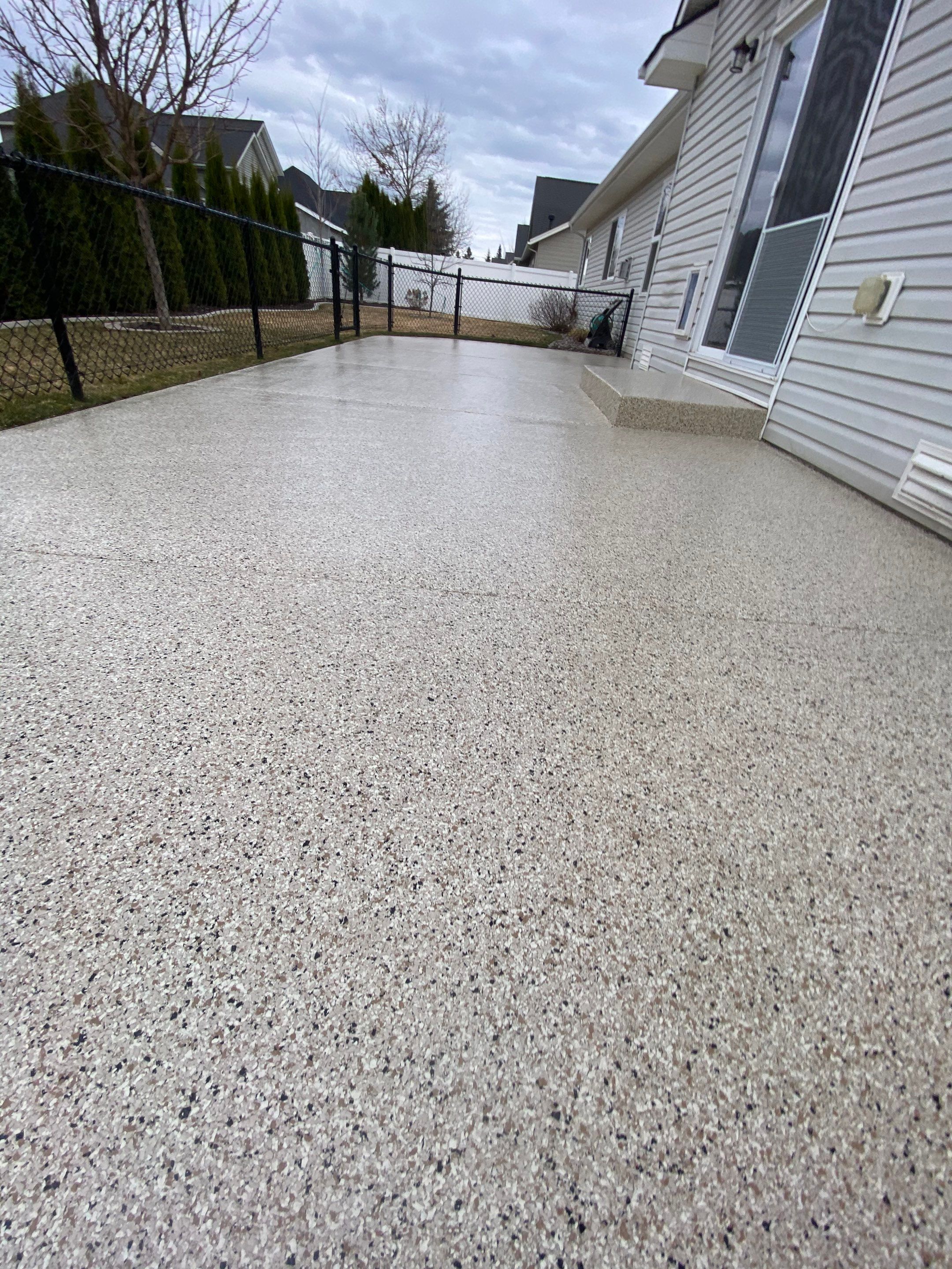 Patio and Walkway using Driftwood and the Penntek Evolution Flooring System by Croc Coatings, LLC