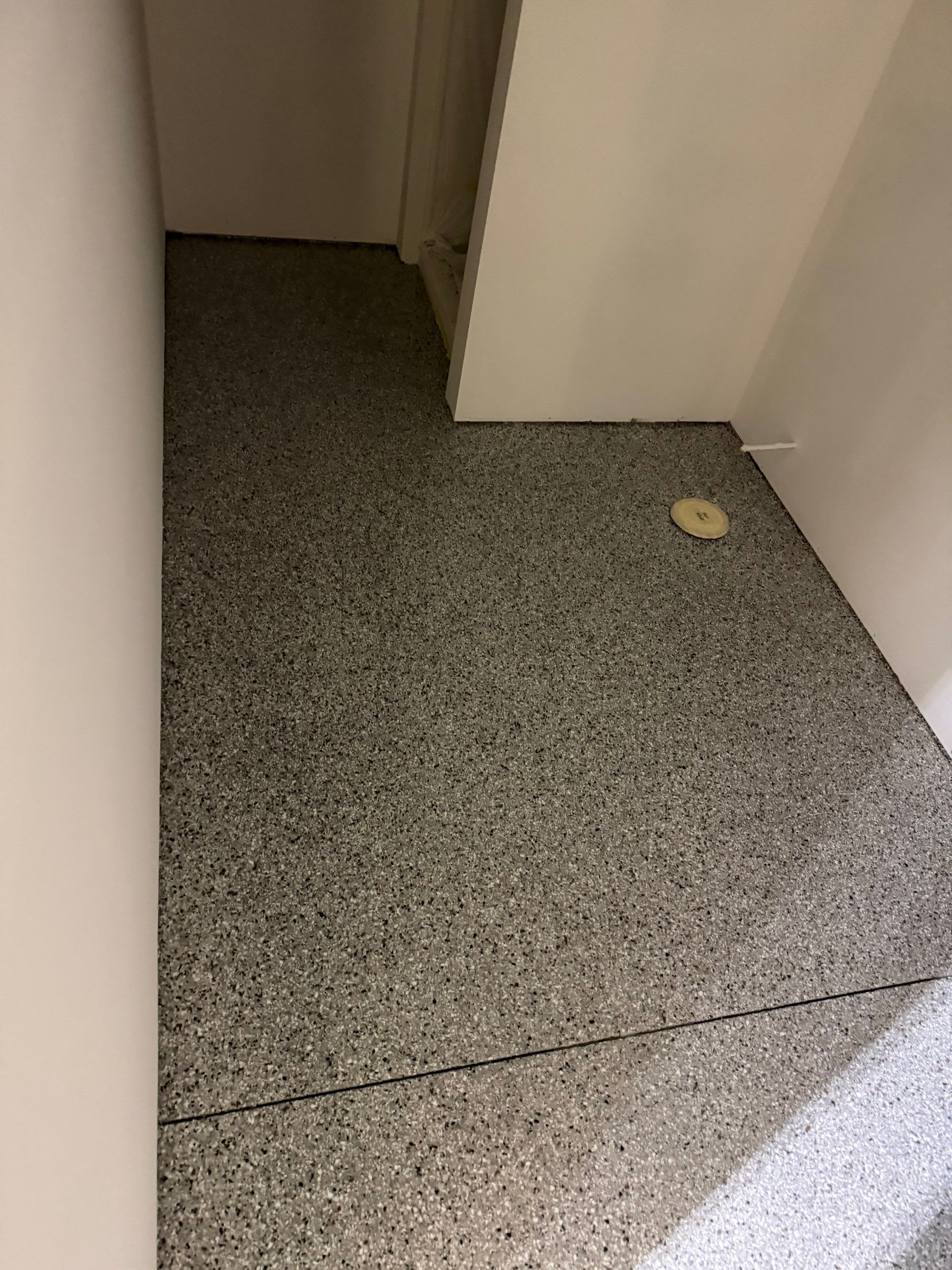 Custom Speckled Floor Coating for Large Montrose Shop by Select Painting, Coatings & Garage Cabinets