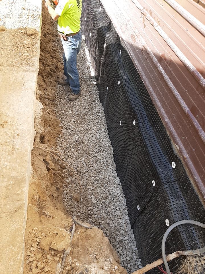 Exterior Deep Waterproofing System with Wall Push Back and Steel Beams Reinforcement by Toledo Basement Repair