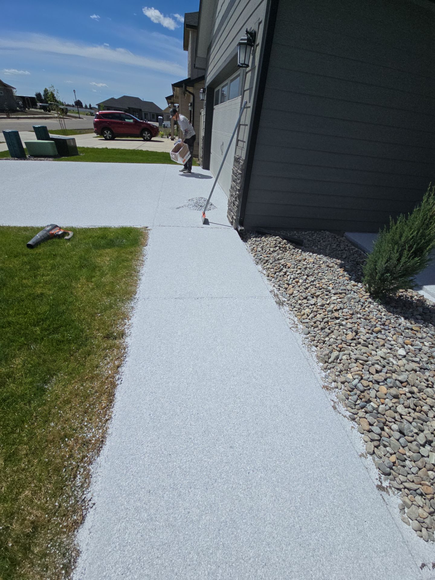 Driveway, garage, walkway Transformation using Ash Hybrid by Croc Coatings, LLC