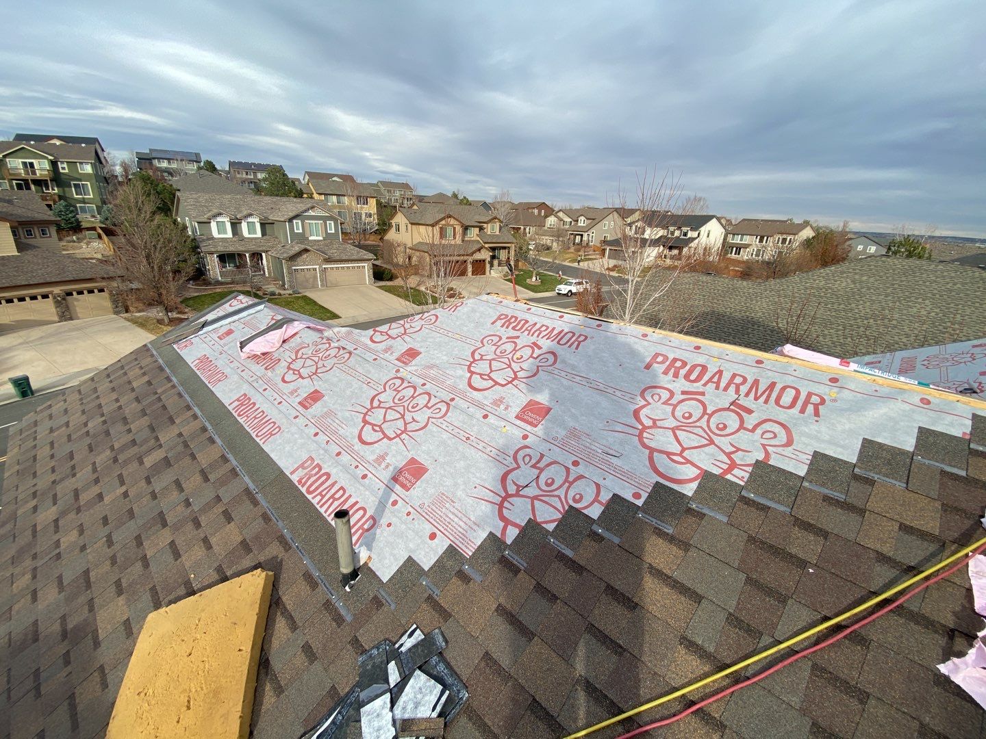 Residential Roofing Installation using Owens Corning TruDefinition Duration STORM - Teak by A to Z Roofing