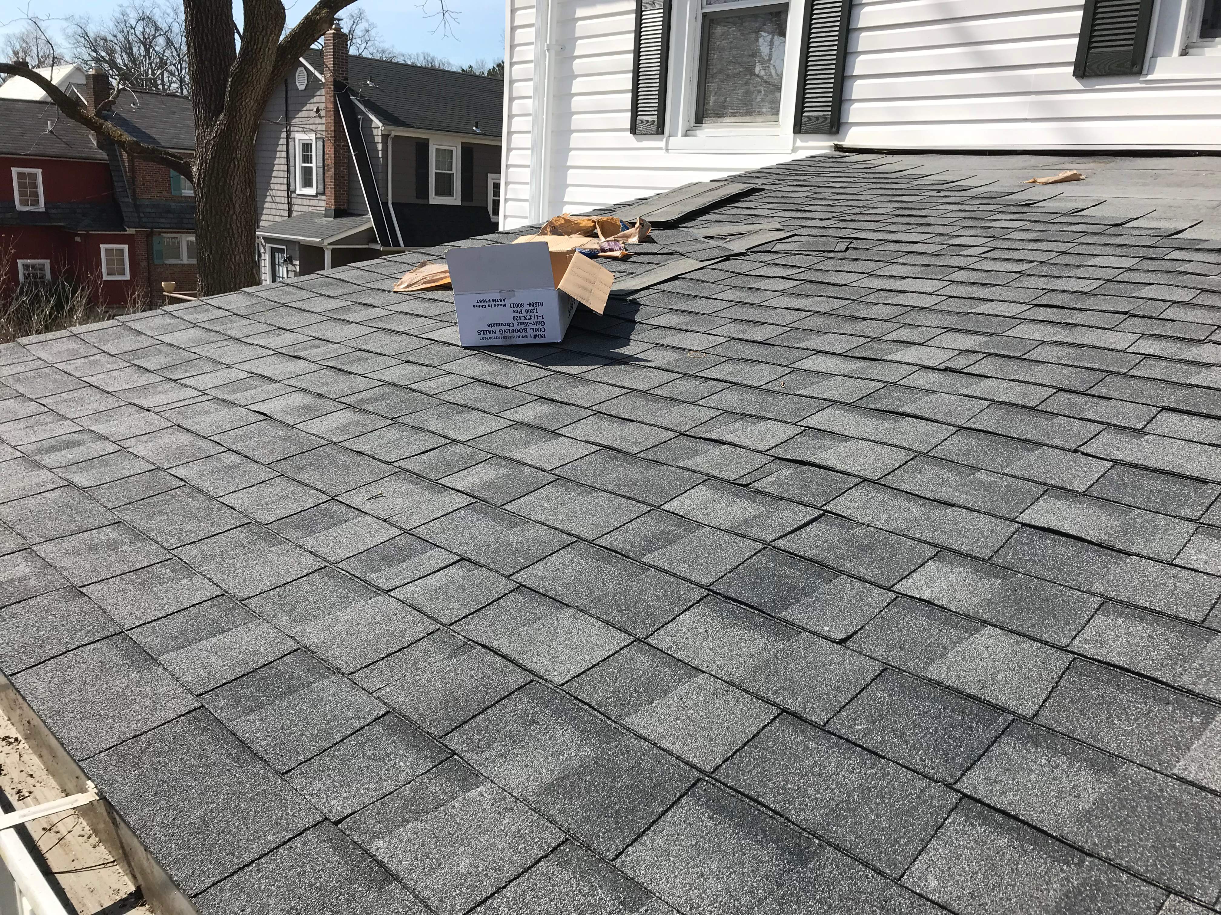 Residential Roofing Installation using Max Def Pewterwood by Alpha Design Services