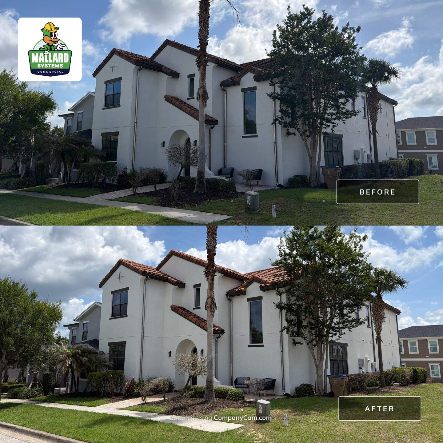 Barrel Tile Roof Cleaning and Exterior House Wash in Reunion by Mallard Systems