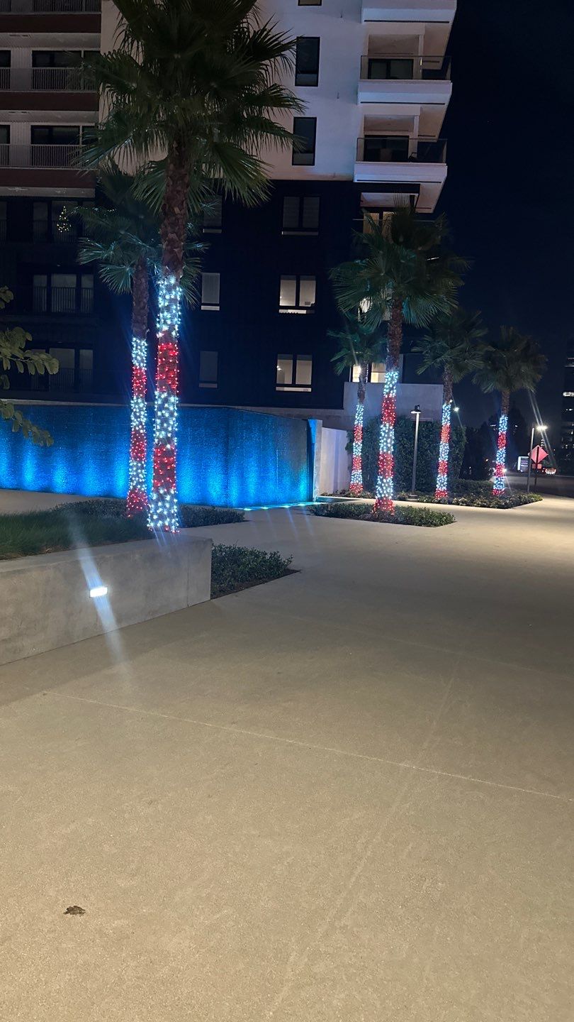 Newport HOA Holiday Lighting by Property Cleaning Experts