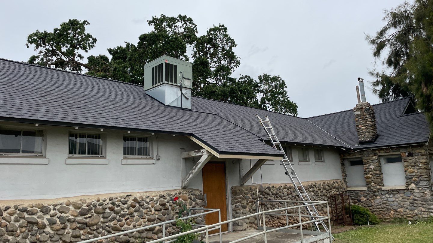 Certainteed Landmark Solaris shingle job at Merced Fairgrounds by Straight Edge Roofing Inc