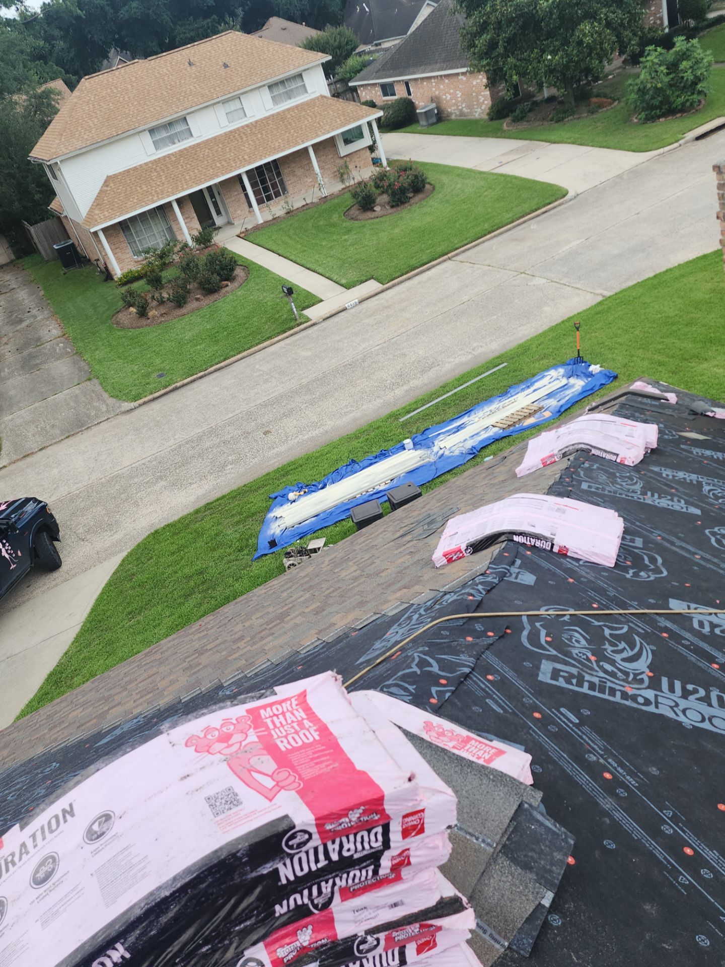 Residential Roofing Installation using Owen's Corning Duration (Lifetime) Shingles by Roof Repair Company