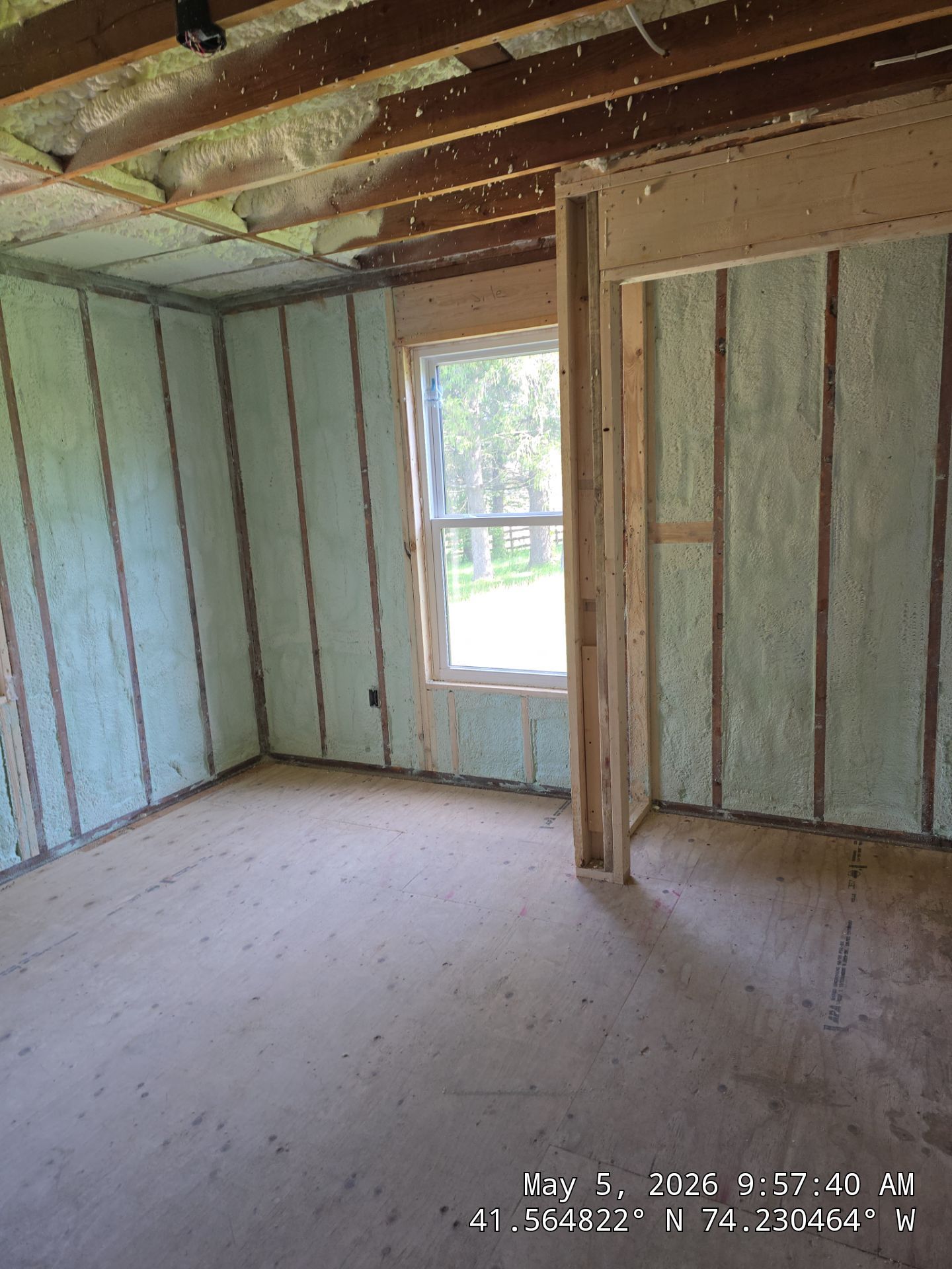 Exterior Walls using Closed Cell Spray Foam by NYS Foam & Energy