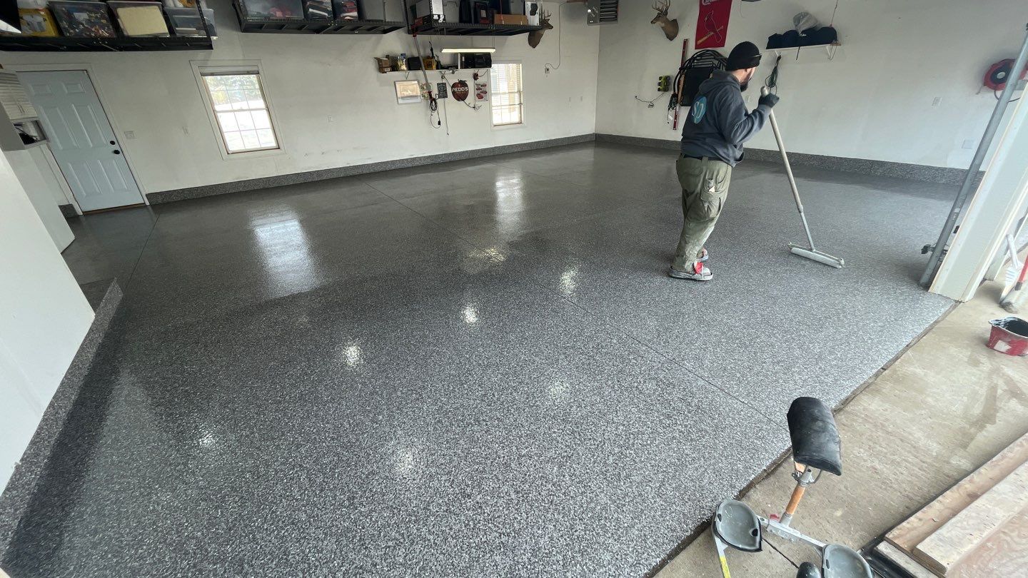 Garage using Silver Creek by Select Painting, Coatings & Garage Cabinets