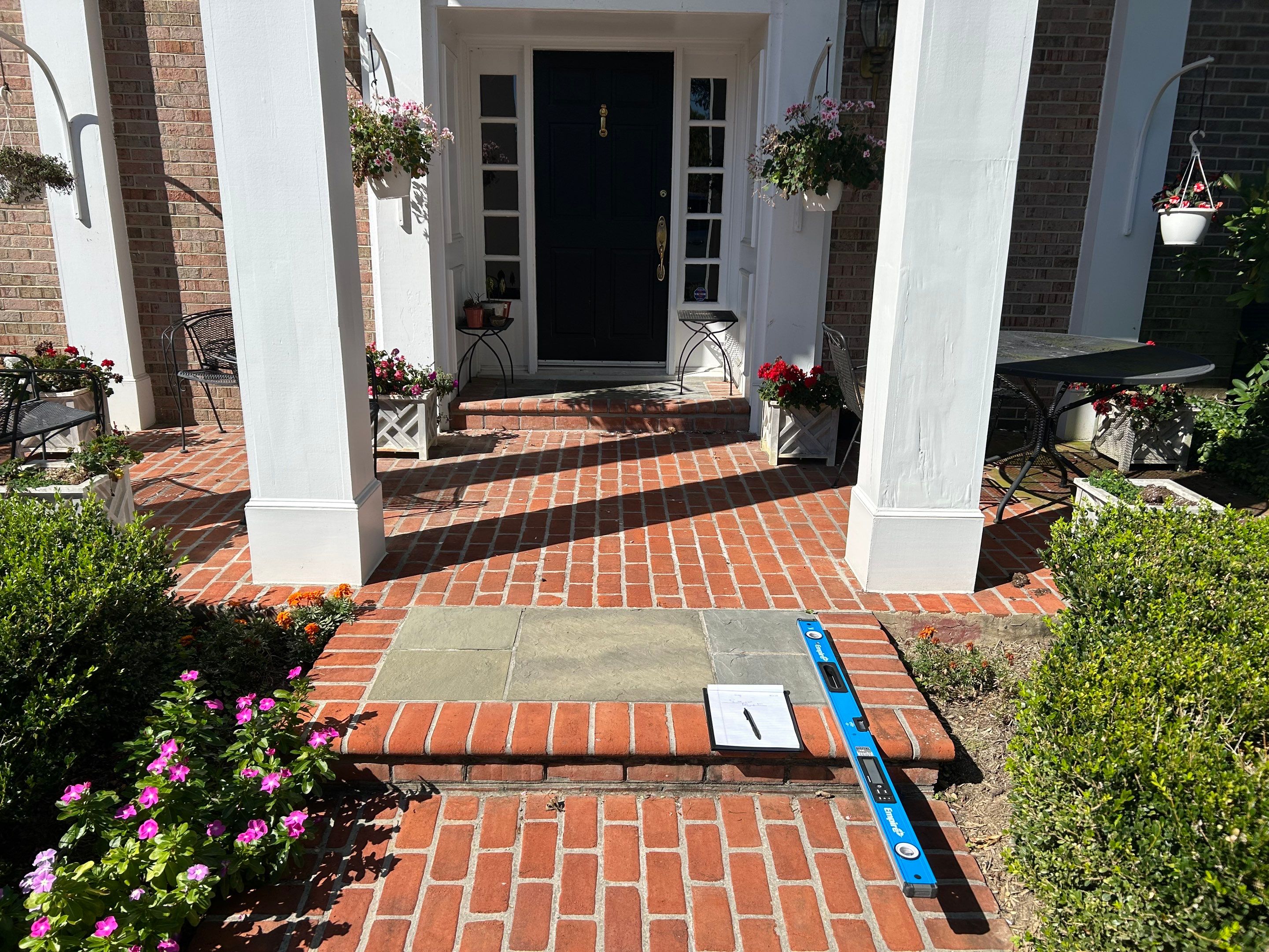 Wrought Iron Handrail Installation for Potomac Brick Entryway by Capitol Iron Works