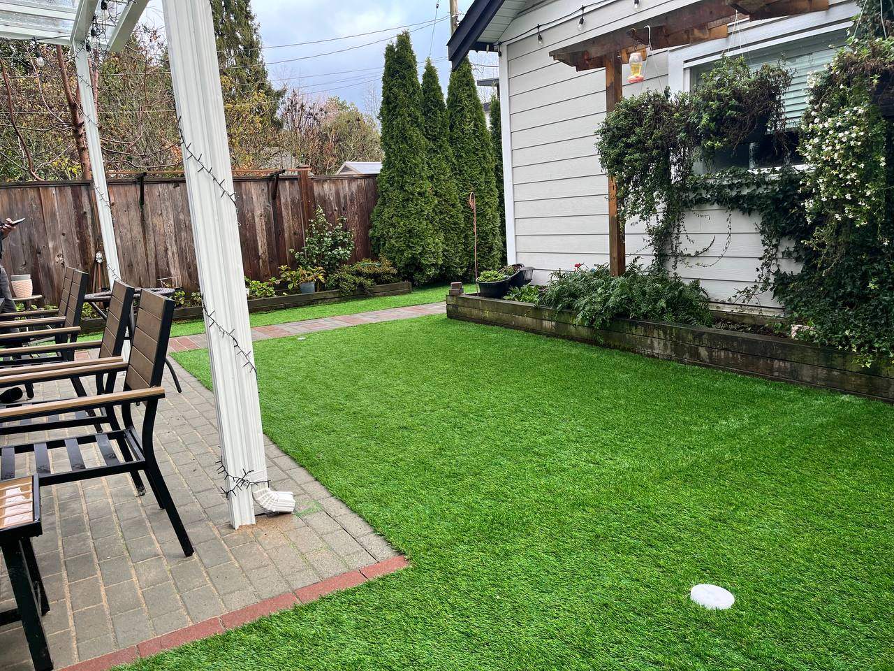 Pet-Friendly Artificial Grass Installation in North Vancouver by YVR Construction Group