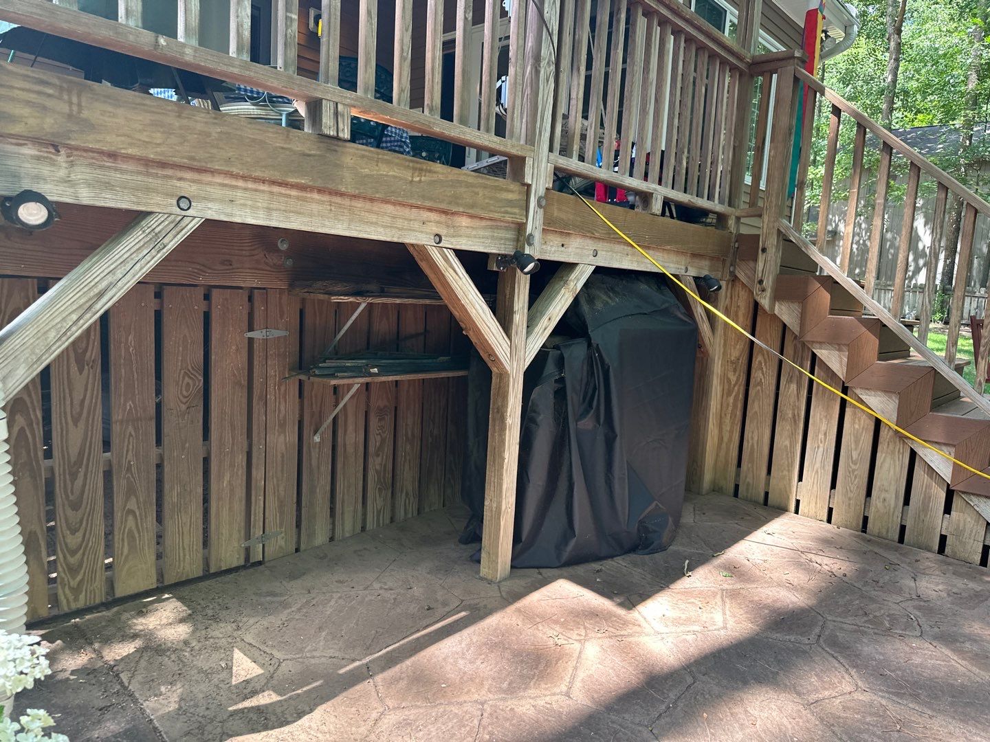Stamped Concrete and Weathered Deck by DuraSeal