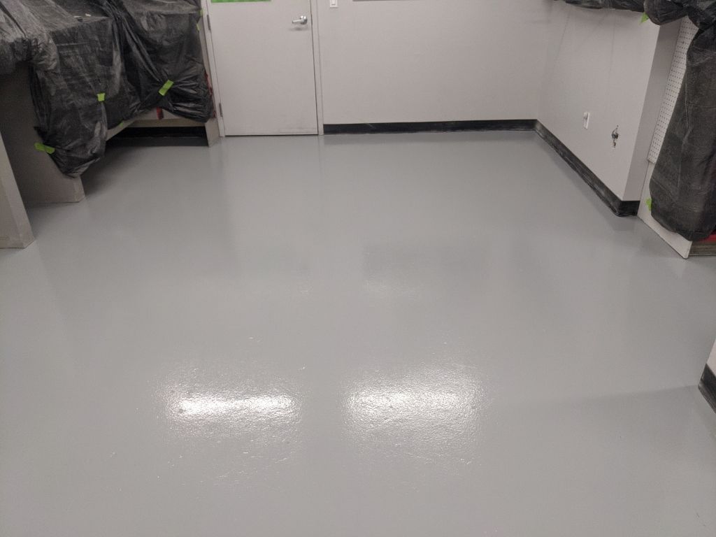 Commercial Flooring using Solid Haze Grey by Croc Coatings, LLC