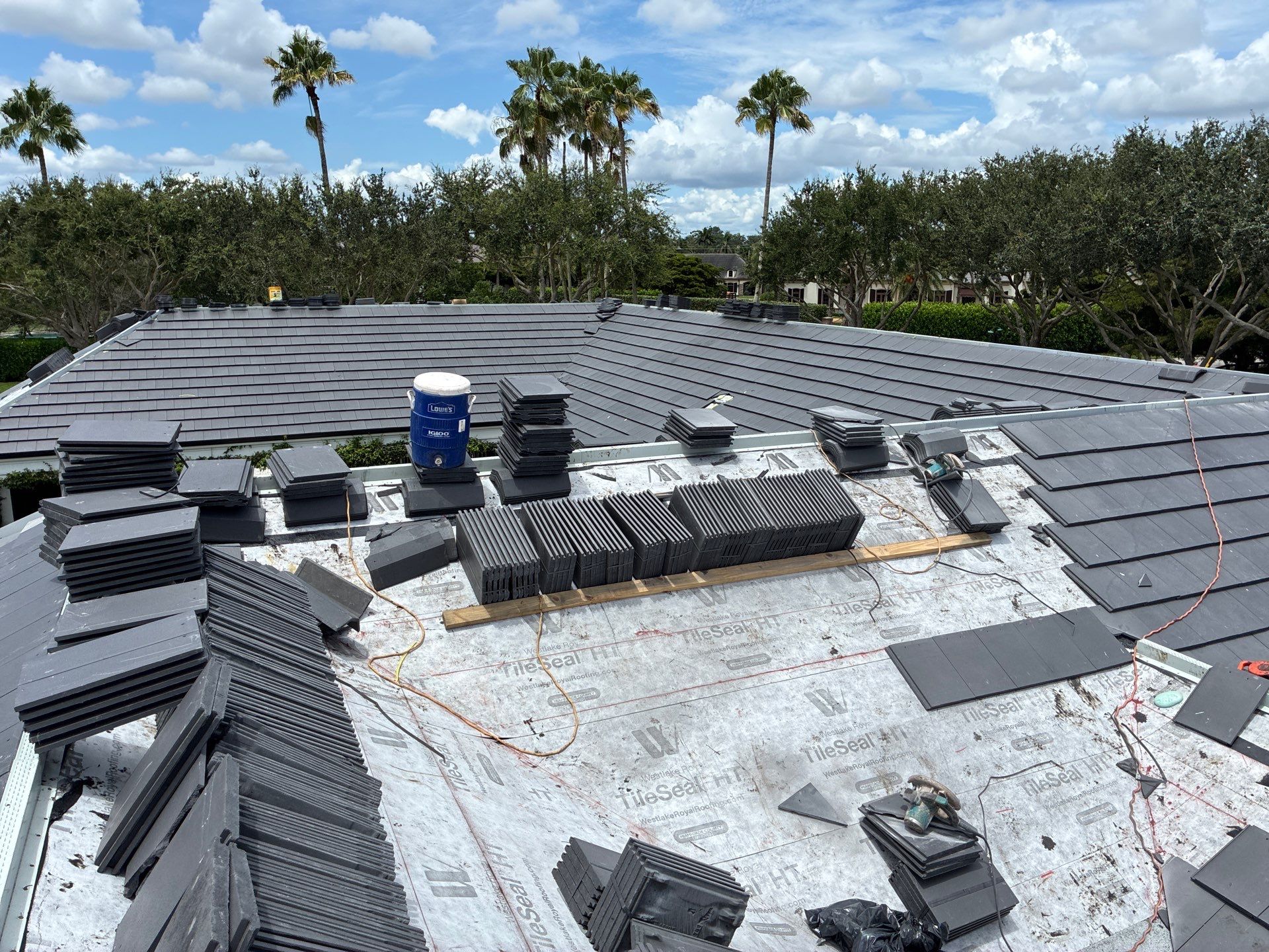 3612 Aiken Ct. Wellington FL - Westlake Newpoint Saxony 900 Slate - Charcoal Grey by Total Roofing System The Metal Roof Experts