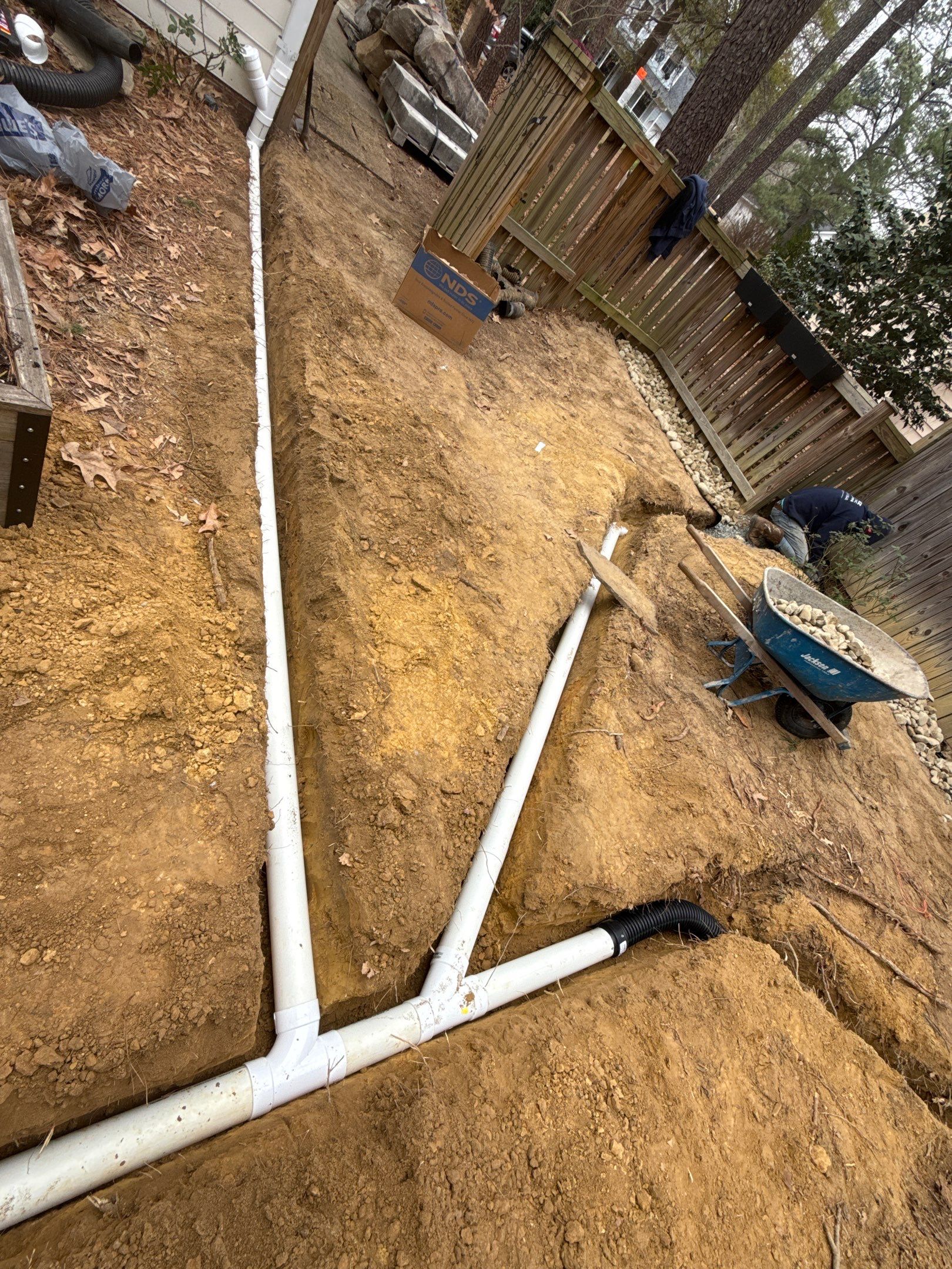 Drainage installation in Durham by Martinez Brother’s Nc Landscaping Inc